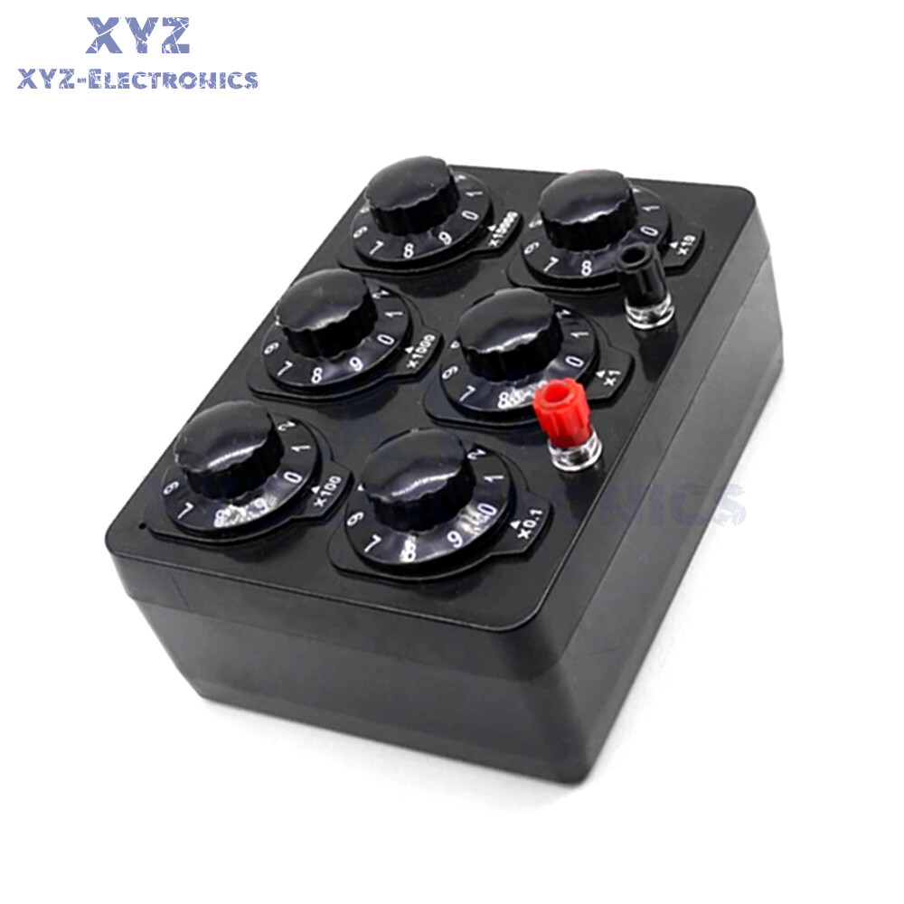 0-99999Ohm 6knobs Simple Resistance Box Resistor Electricity Teaching Instrument