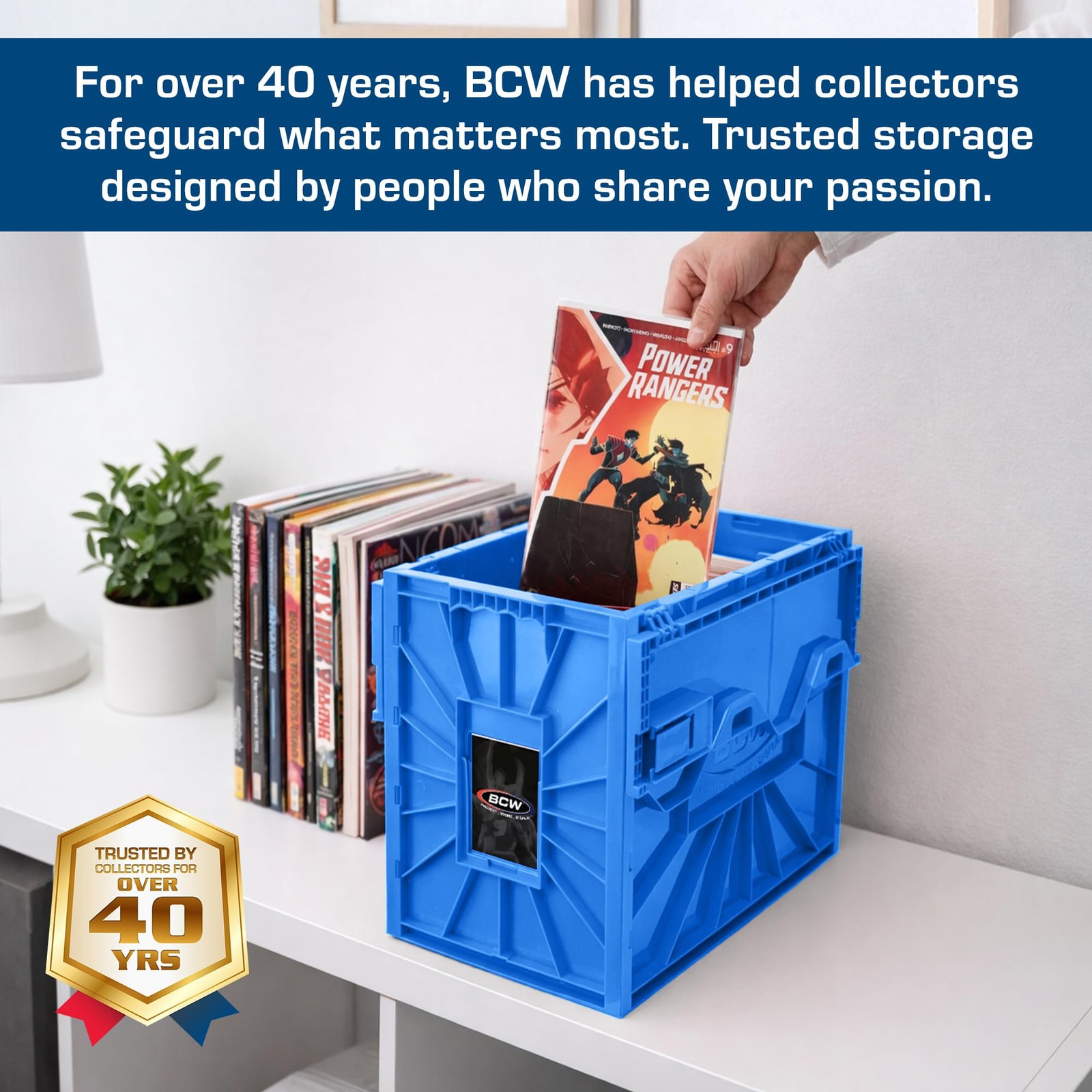 Short Comic Book Bin | Holds 150 Comics | Stackable Plastic Storage | Acid-Fr...