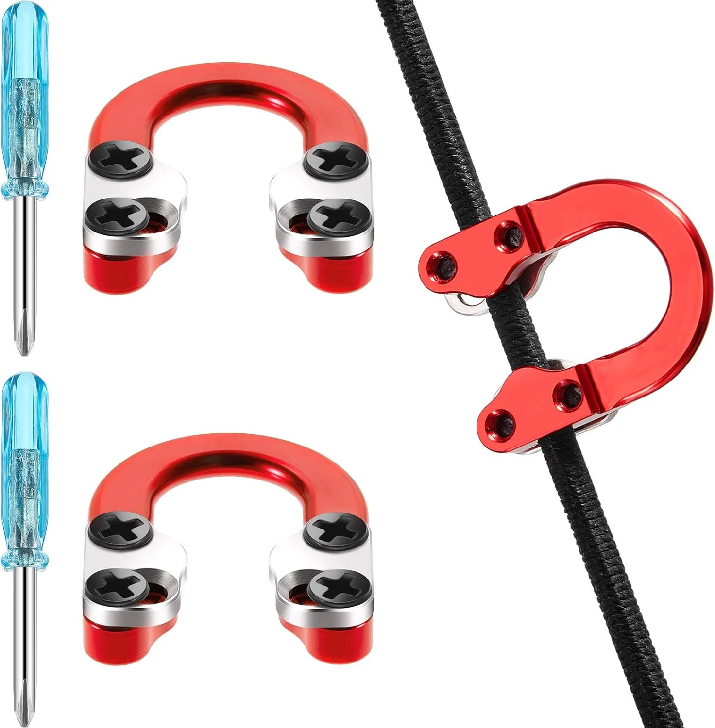 Compound Bow D Loop 2 Pack Metal U Nock Release Aid Kit Tool