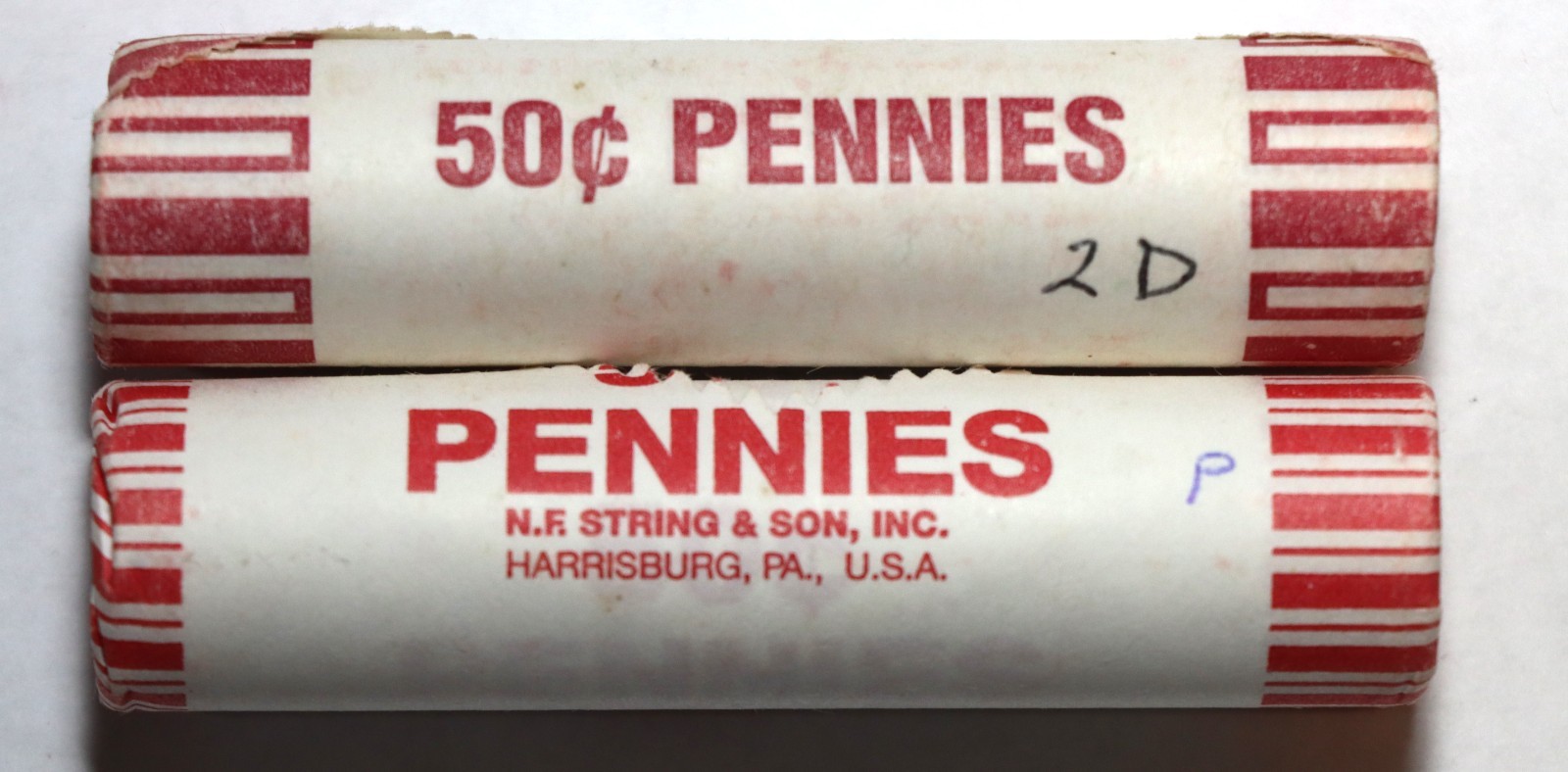 2009 P & D Lincoln Cent Formative Years Wood Splitter Set 2 Bank Wrap Rolls OBW