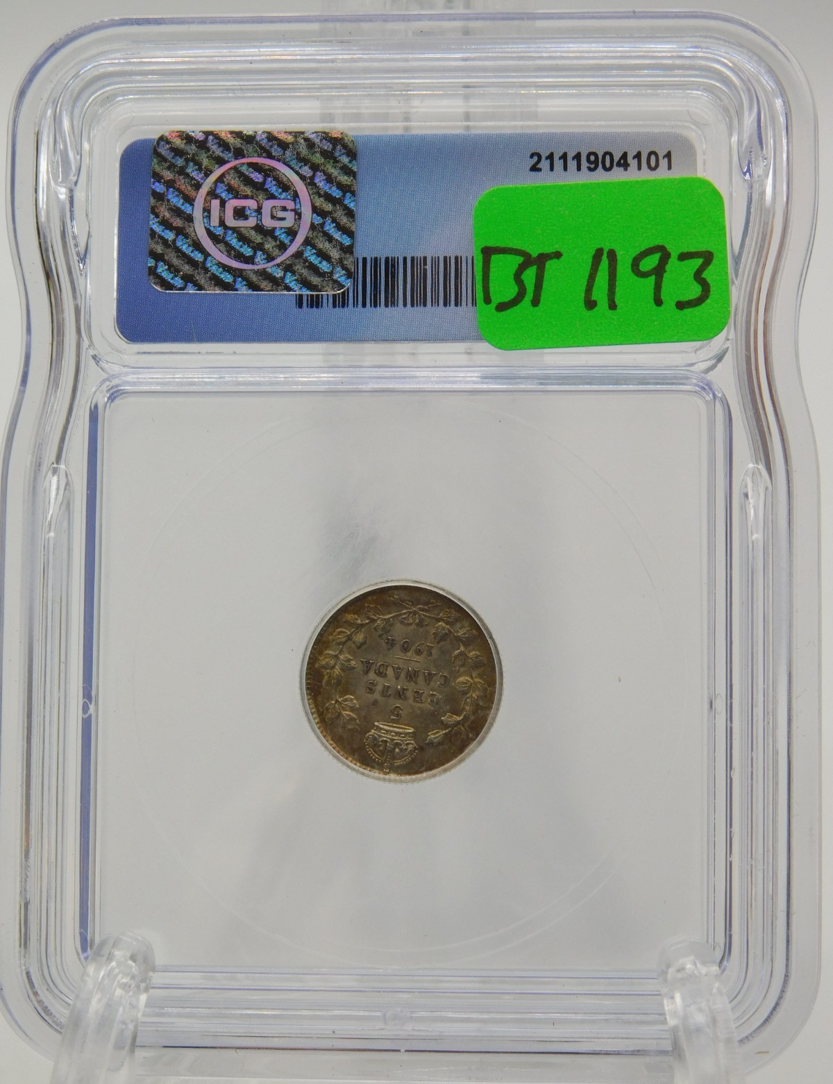 1904 CANADA FIVE CENT ICG AU55 (BT1193)