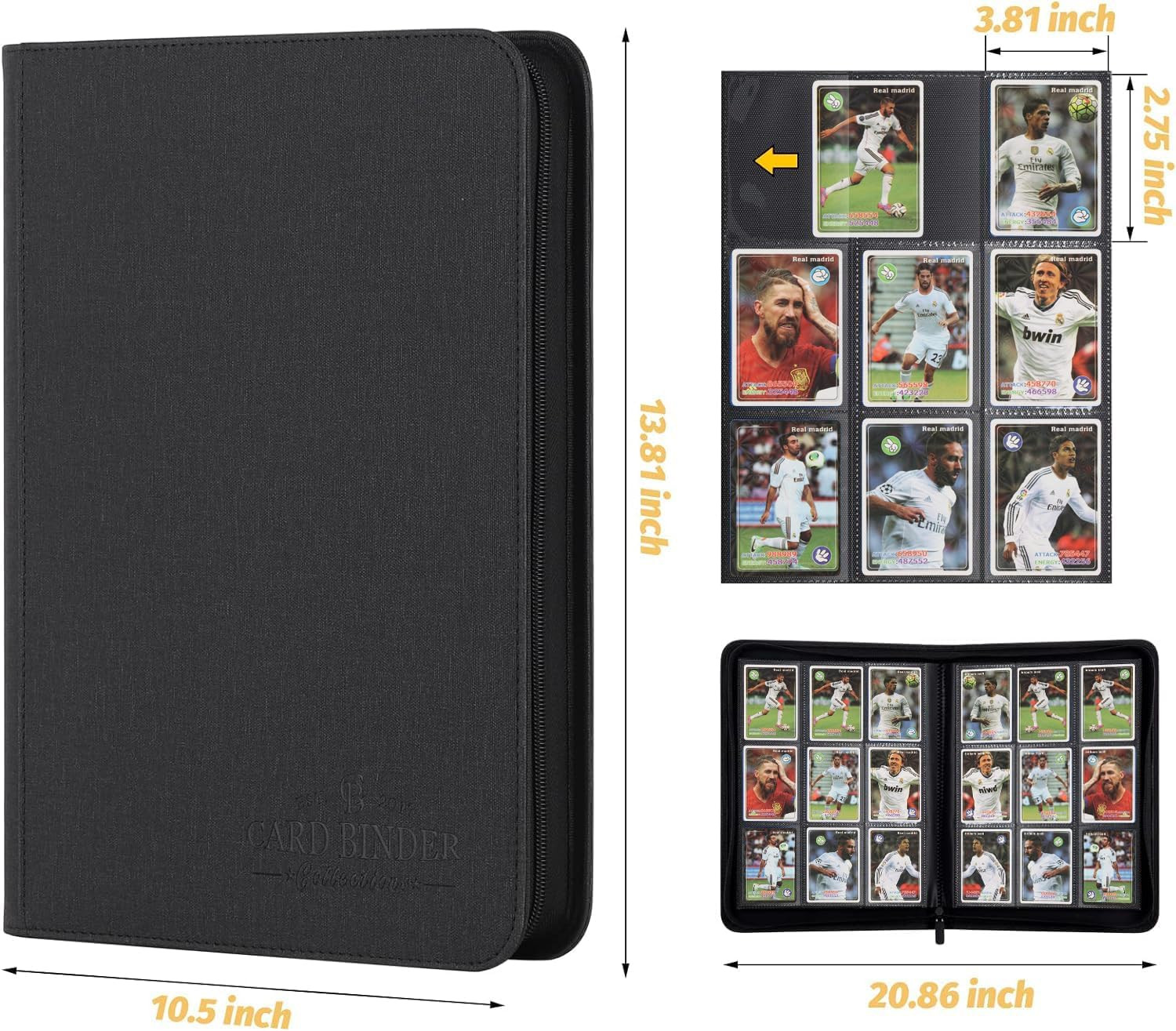 Premium Zip Trading Card Binder 540 Double Sided