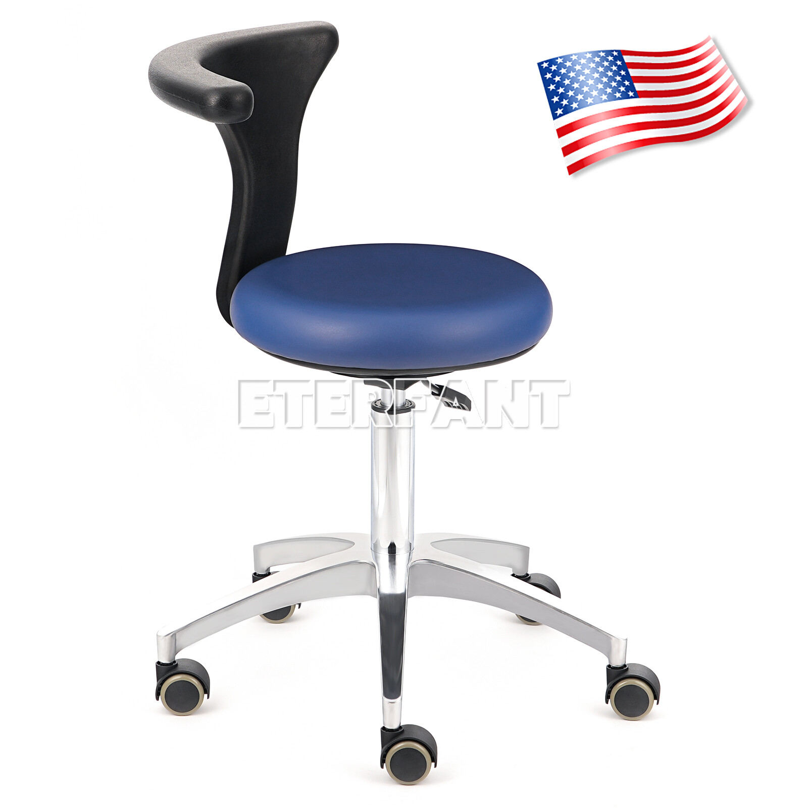 Dental Adjustable Mobile Chair/Medical Microscope Stool Chair with Armrest