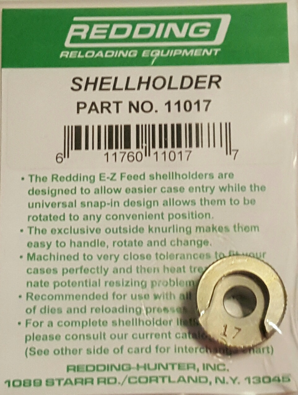 11017 REDDING #17 SHELLHOLDER (45 AUTO RIM +) - BRAND NEW - FREE SHIP