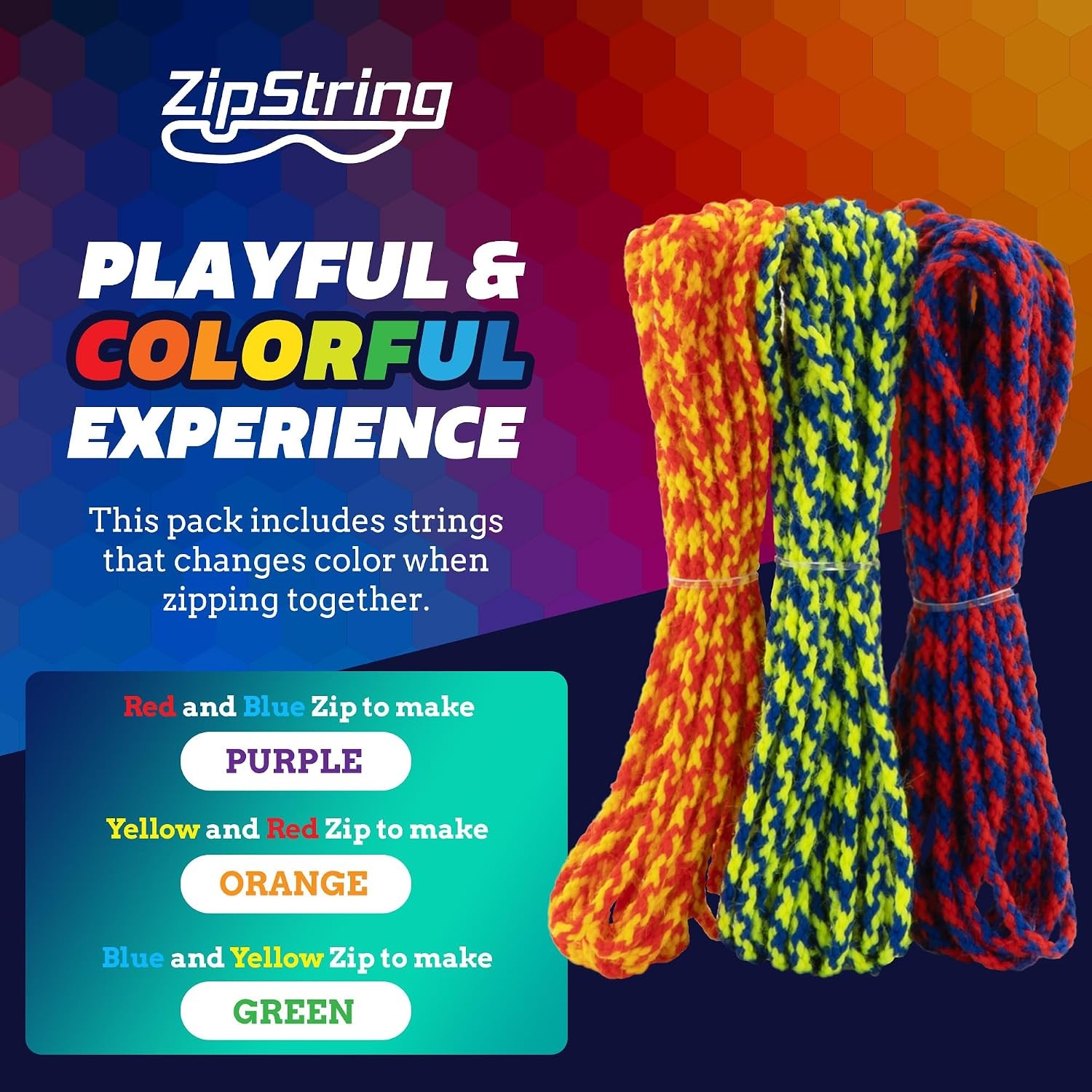 ZipString Chameleon Strings 3 Pack Glow in Dark for Rope Launcher Shark Tank