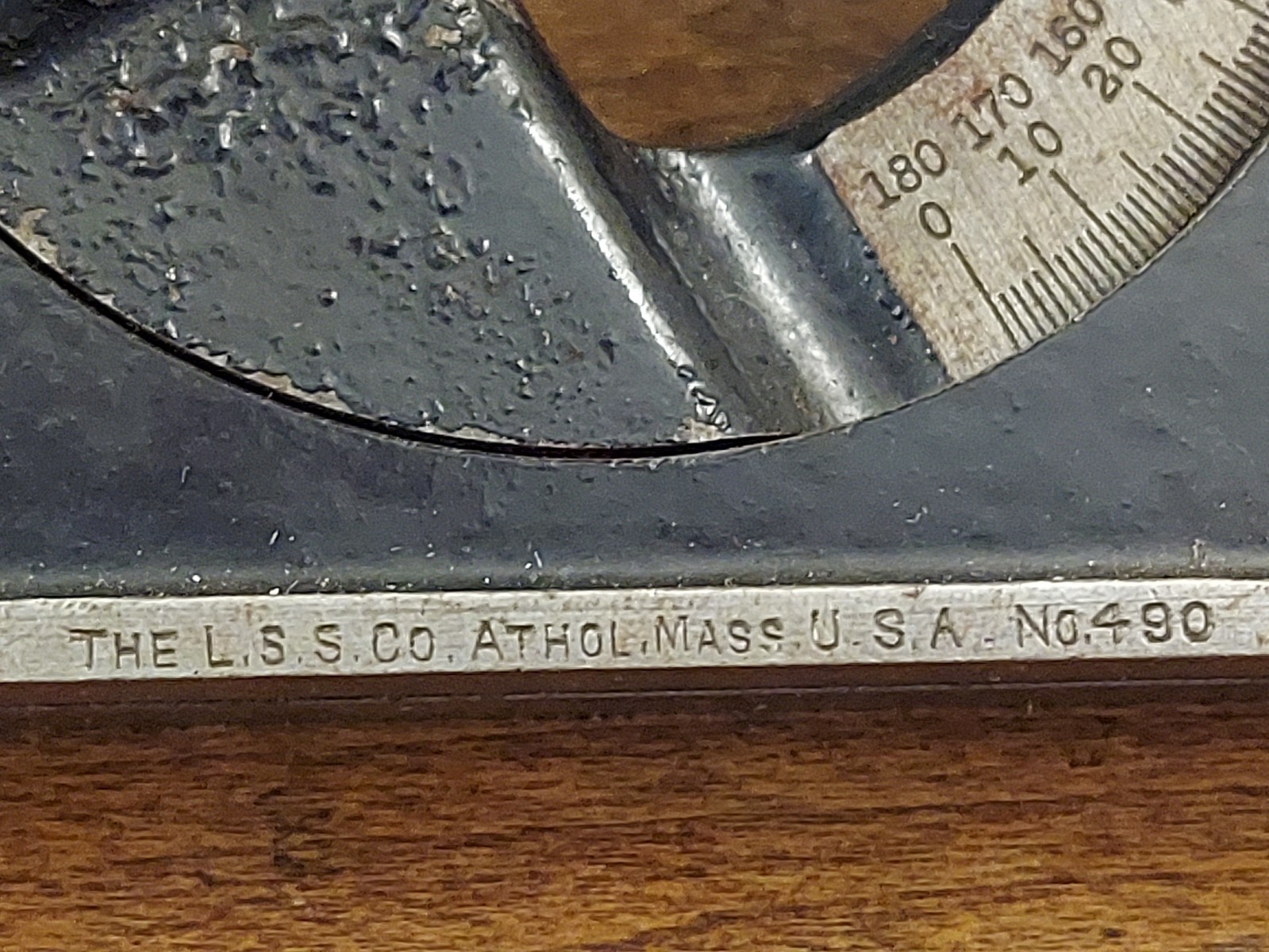 Vtg Starrett Combination Square w/ No. 490 Protractor + Center Head