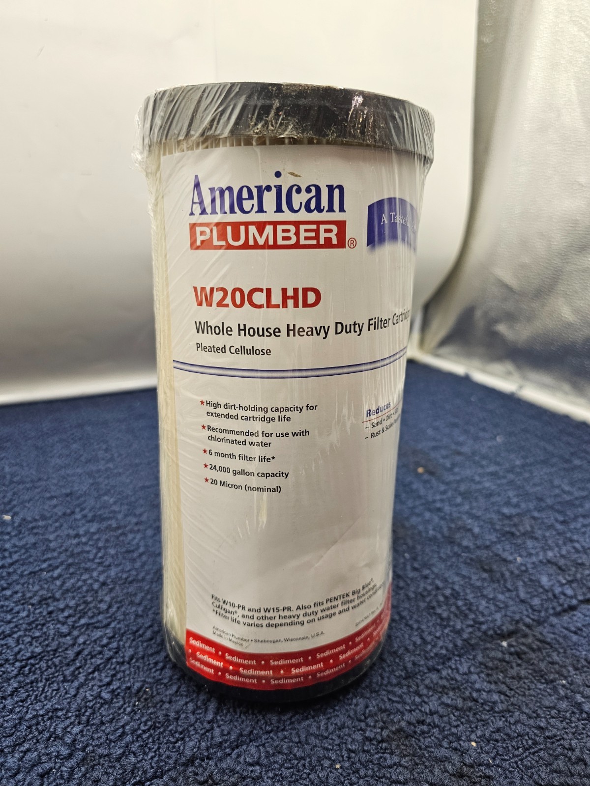 American Plumber W20CLHD Whole House Pleated Sediment Filter Fits W10-PR W15-PR