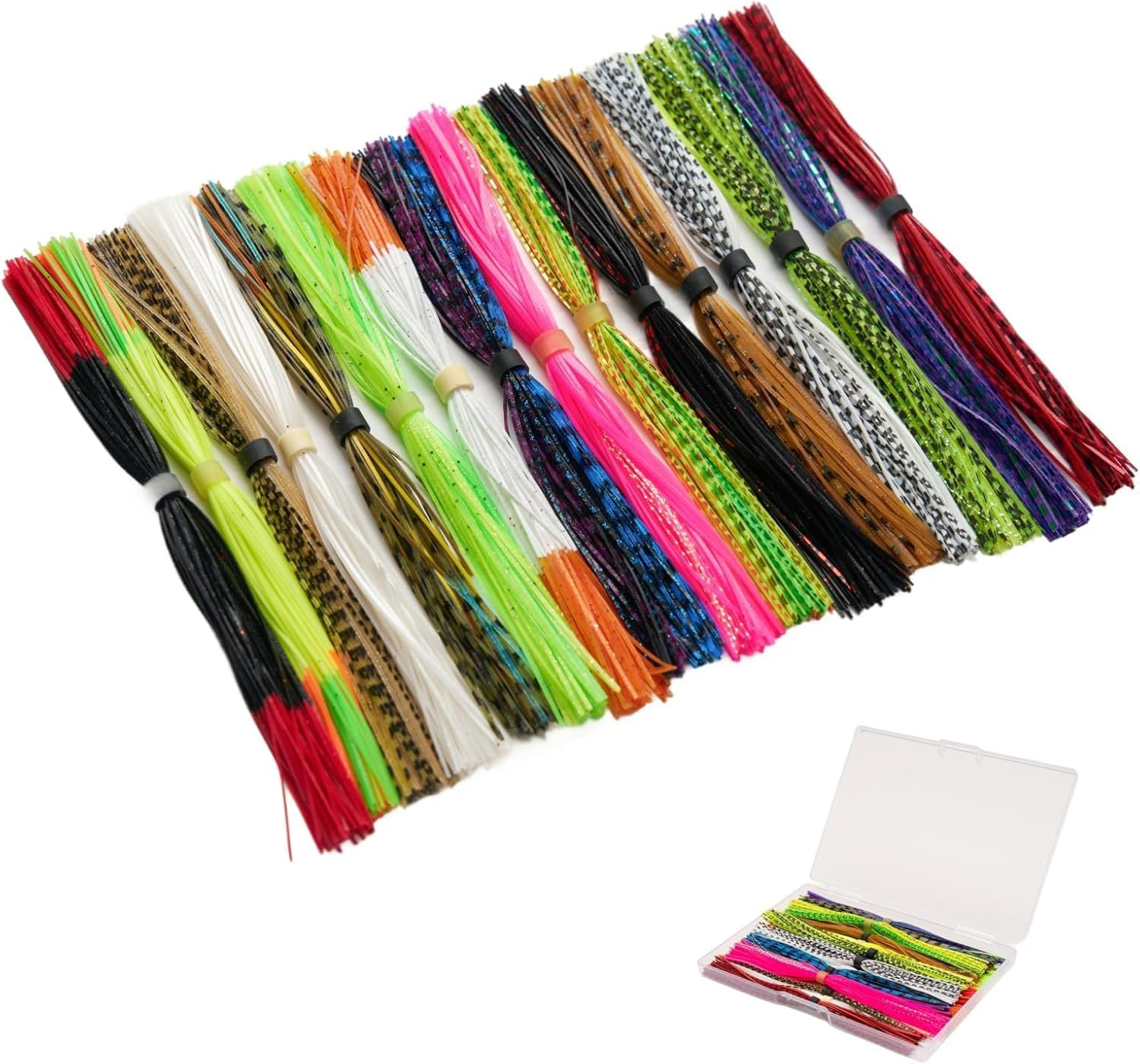 16 Colors Silicone Legs for Fly Tying, Pre-Sorted Silicone Skirt in Easy-Use Bun