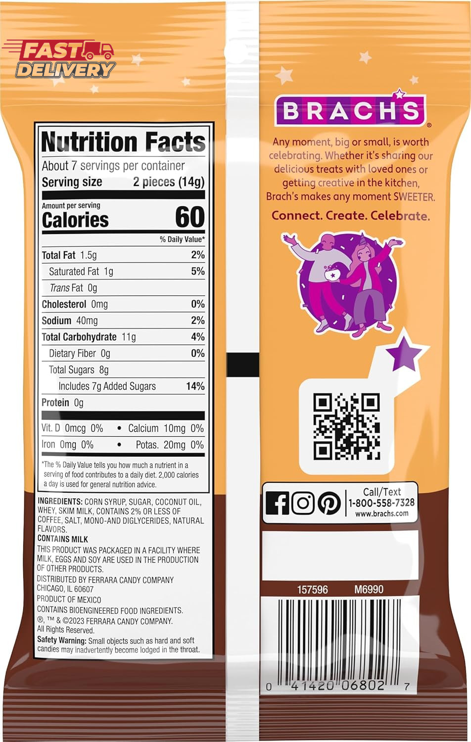 Brach'S Nips Coffee Flavored Hard Candy, Individually Wrapped Candy, 3.25 Ounce