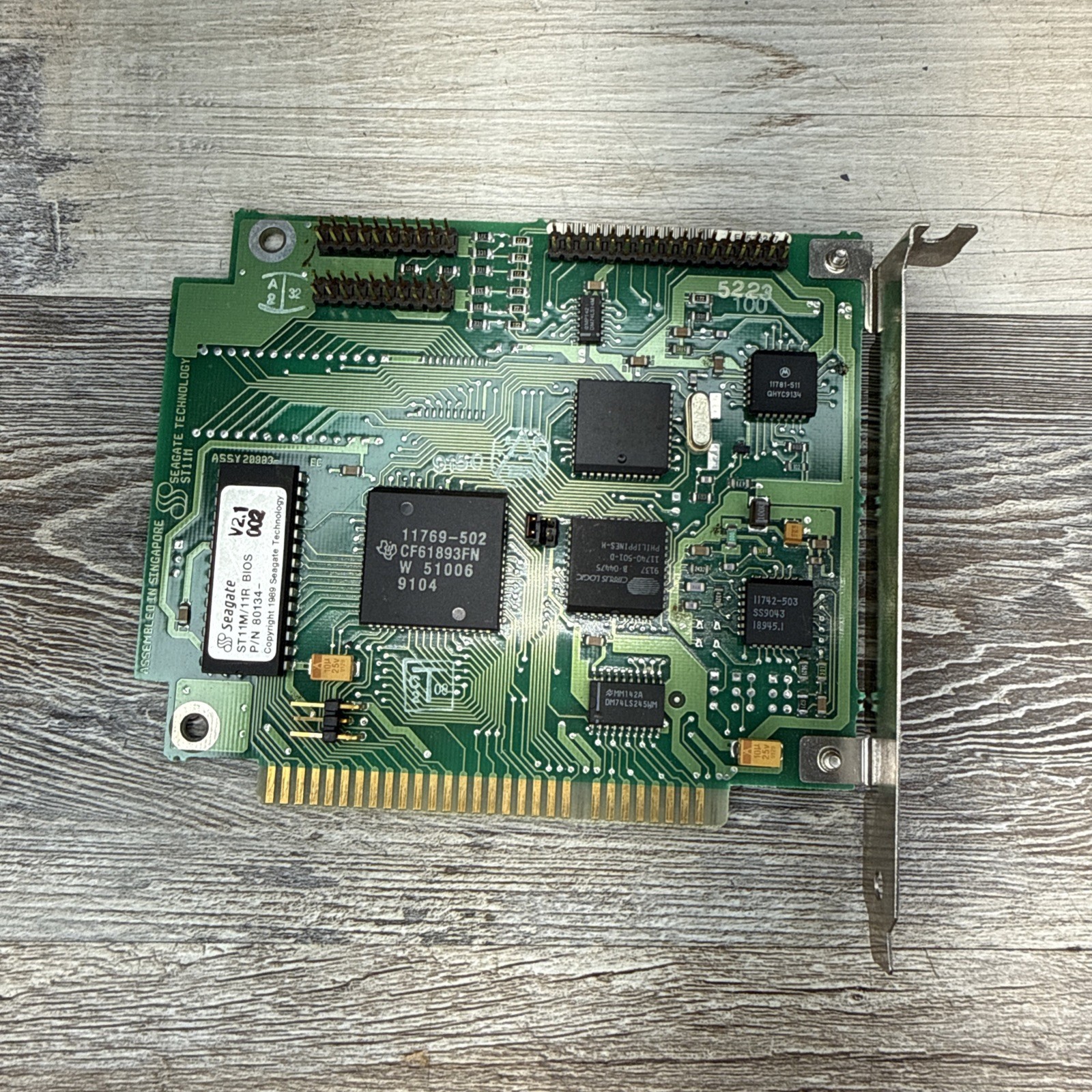 Vintage 1989 Seagate ST11M/11R V2.1 Disk Drive Controller ISA Card - Untested