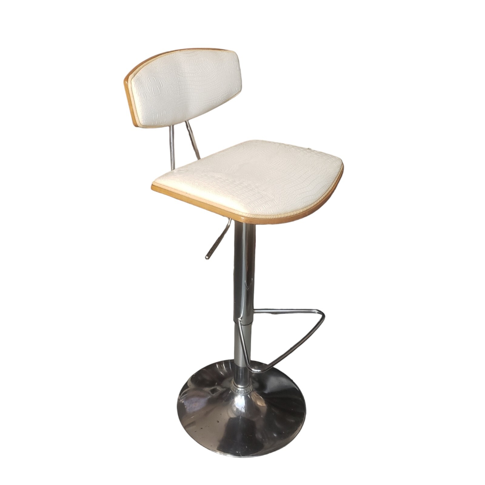 Vintage Stovall Bentwood/Leather Swivel Bar Stool Barber's Chair 1980s-1990s