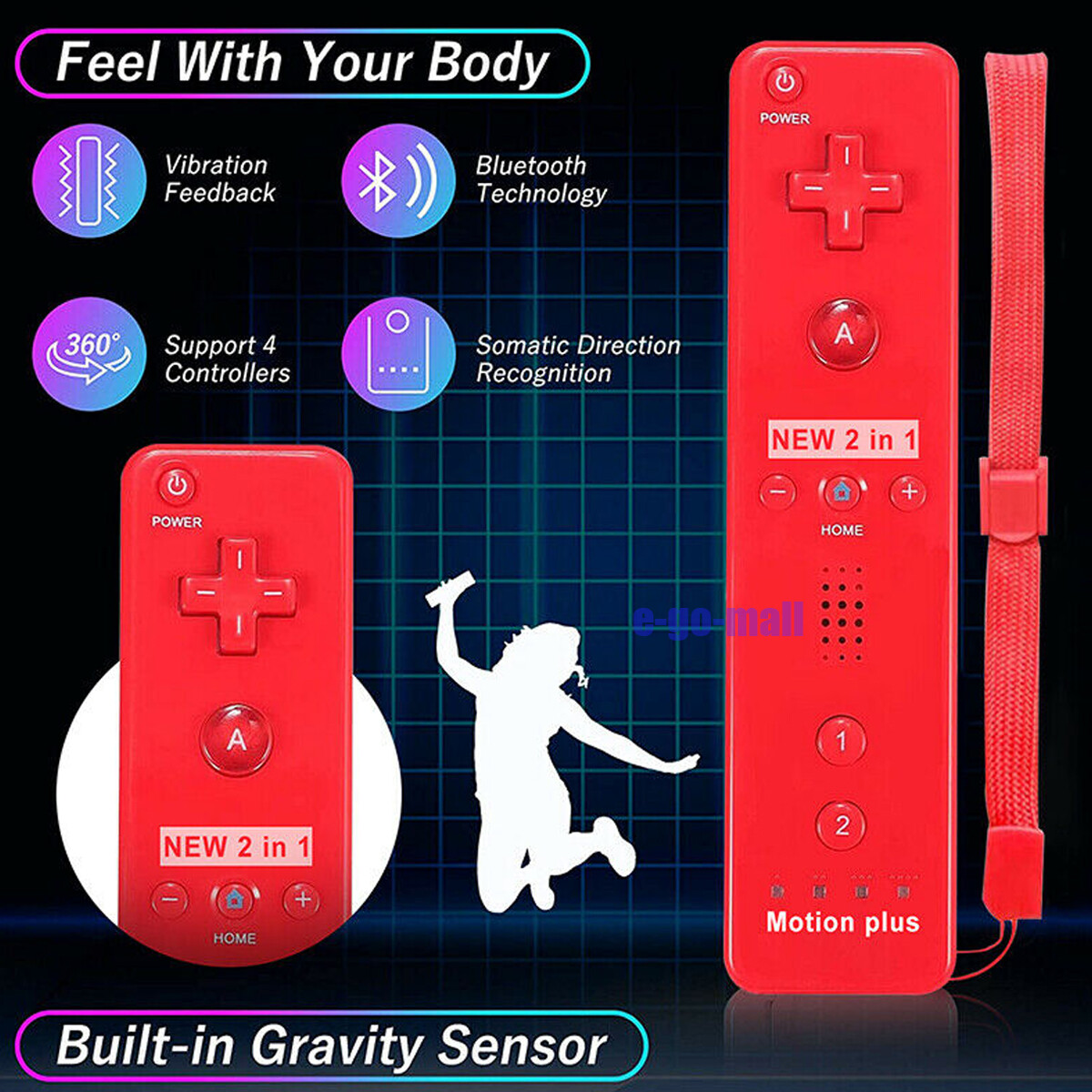 Wii Remote Controllers Compatible for wii and Wii U with Built in Motion Plus