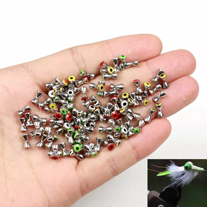 50pcs Dumbbell Eyes Fly Tying Materials Realistic for Crafts Spinner Flies