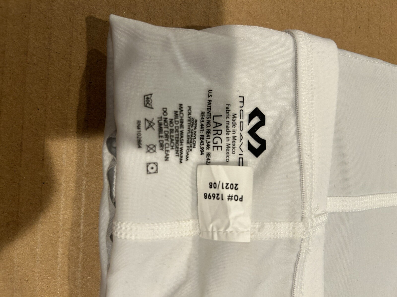 McDavid Arm Hex Tech Padded Protective Compression White Shooter Sleeve Size L