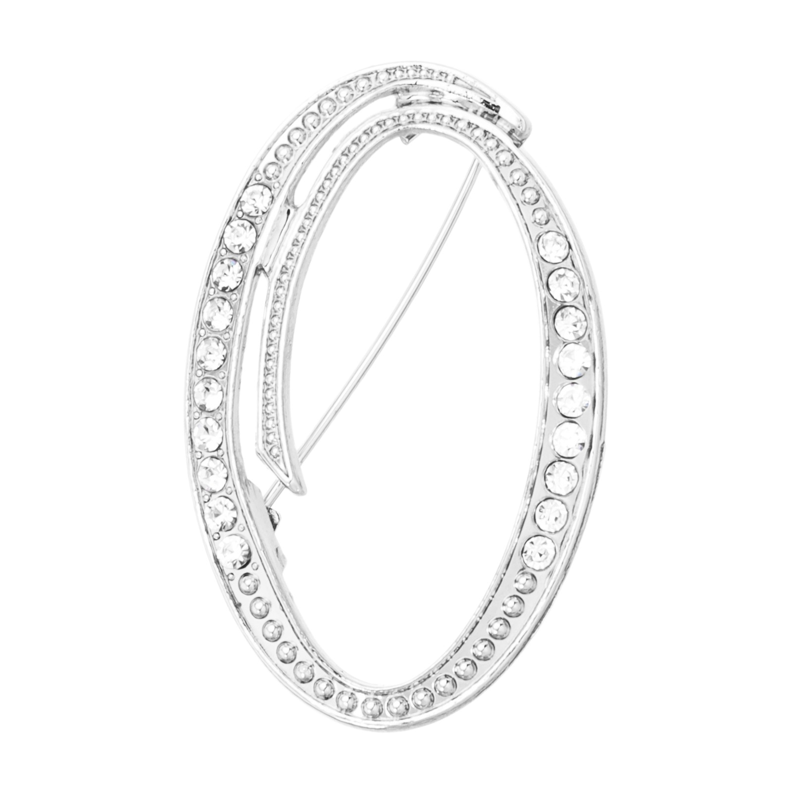 Letter Brooch Pins, Letter O Rhinestone Brooches Lapel Pin, Silver Tone