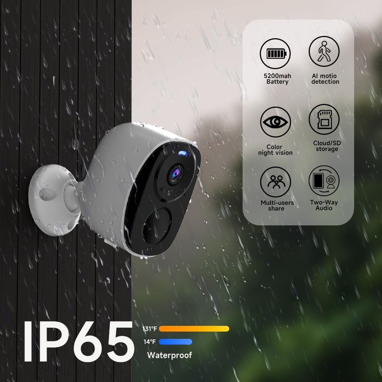 4Pack Security Cameras Wireless Outdoor, 2K Battery Powered WiFi Security Ind...