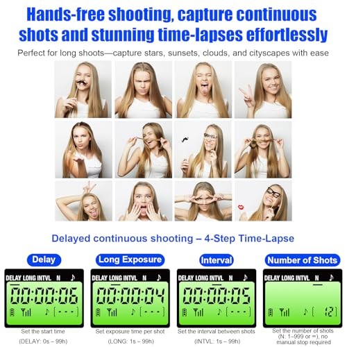AODELAN Sony Cameras Rechargeable Timer Shutter Release Remote Control with LCD