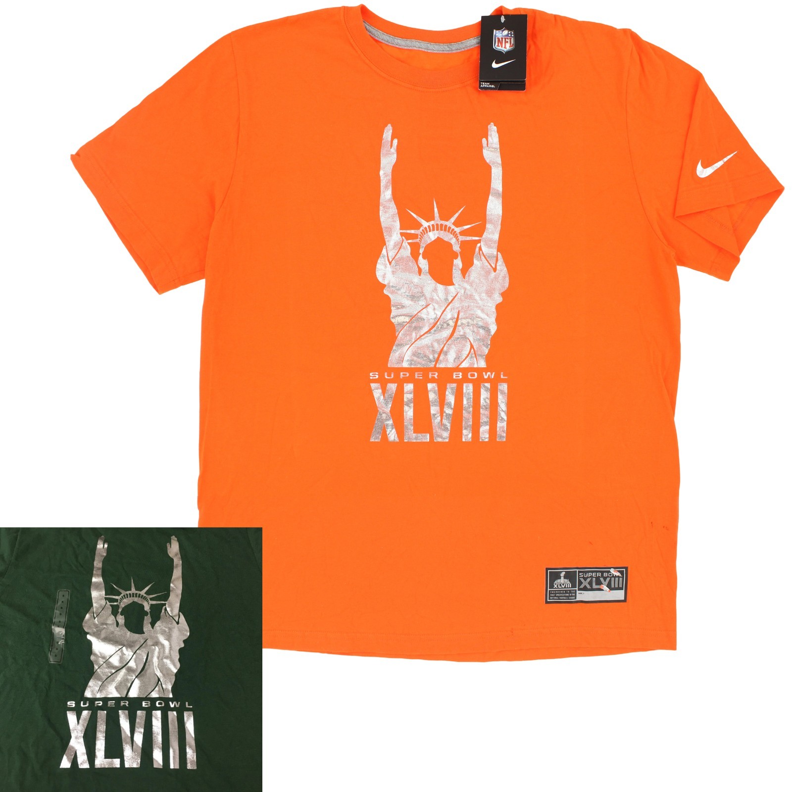 Nike Super Bowl T-Shirt, SB XLVIII Men's Regular Fit, Statue of Liberty Graphic