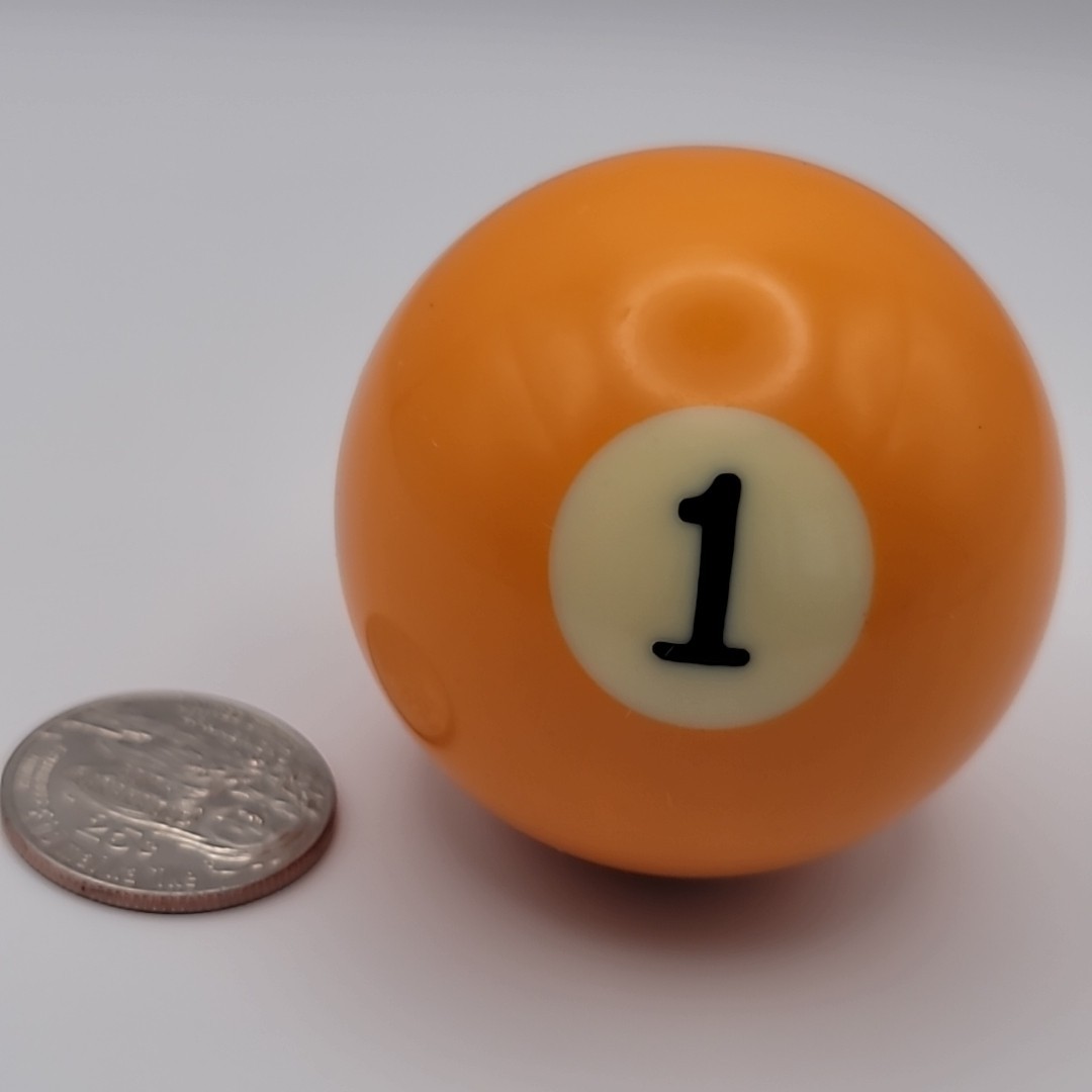 Vintage Billiard Ball / Pool Table Ball 2"  Diameter VTG Solid Yellow #1 Ball