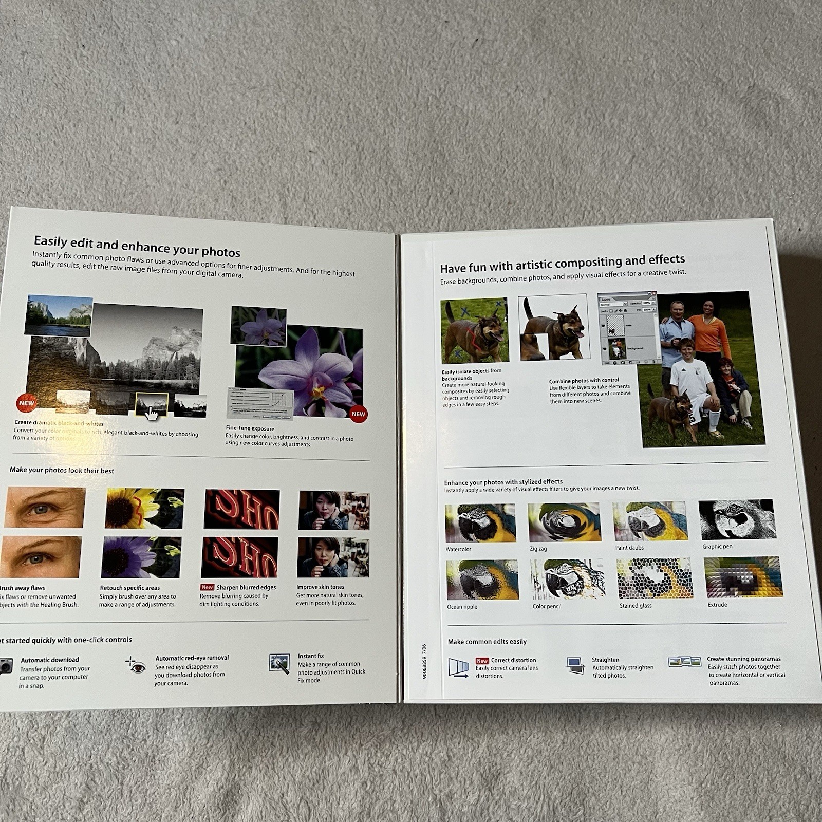 Adobe Photoshop Elements 5.0 PC Software & Manual w/Inserts & Serial Numbers