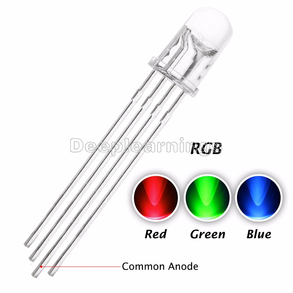 20Pcs 5mm 4pin RGB Tri-Color Common Anode LED light Red Green Blue NEW
