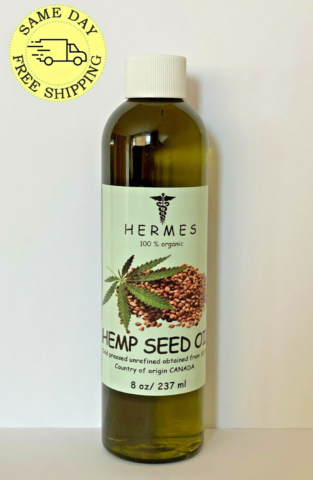 HEMP OIL by HERMES ORGANIC UNREFINED COLD PRESSED 2 oz - 16 oz