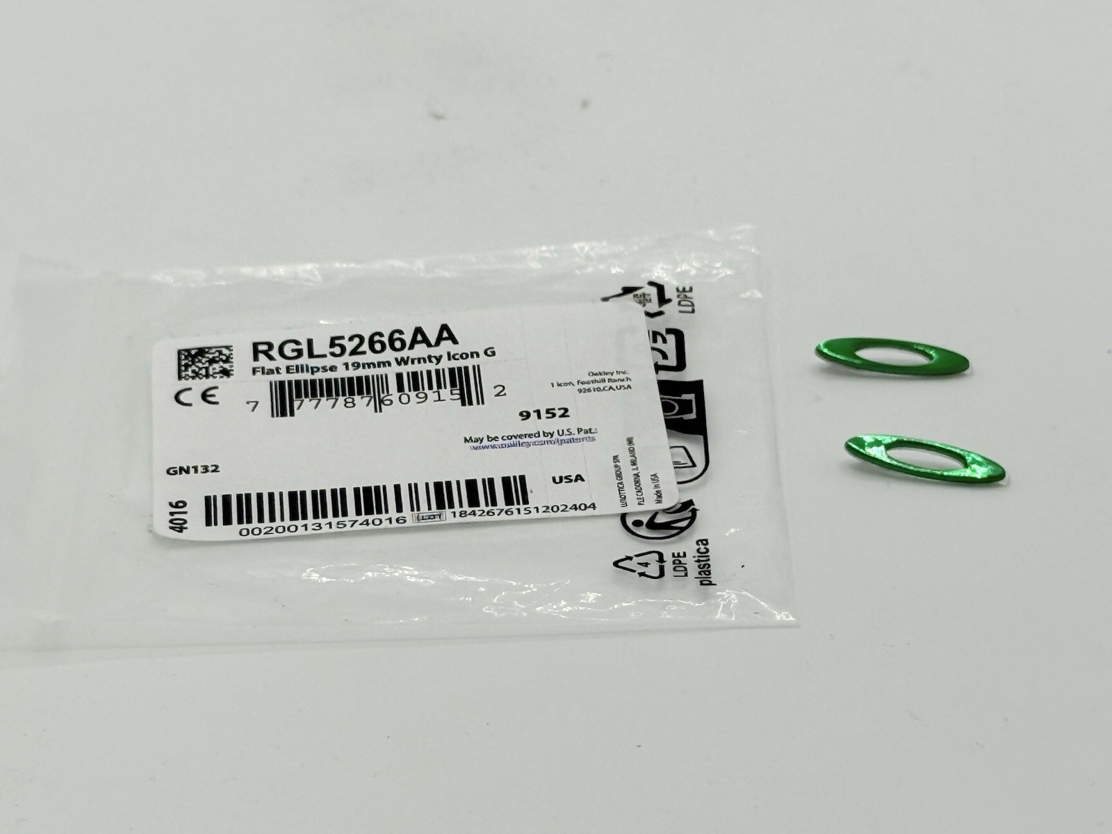 OAKLEY DROP POINT DOUBLE EDGE RIDGELINE STRAIGHTBACK REPLACEMENT GREEN 19mm ICON