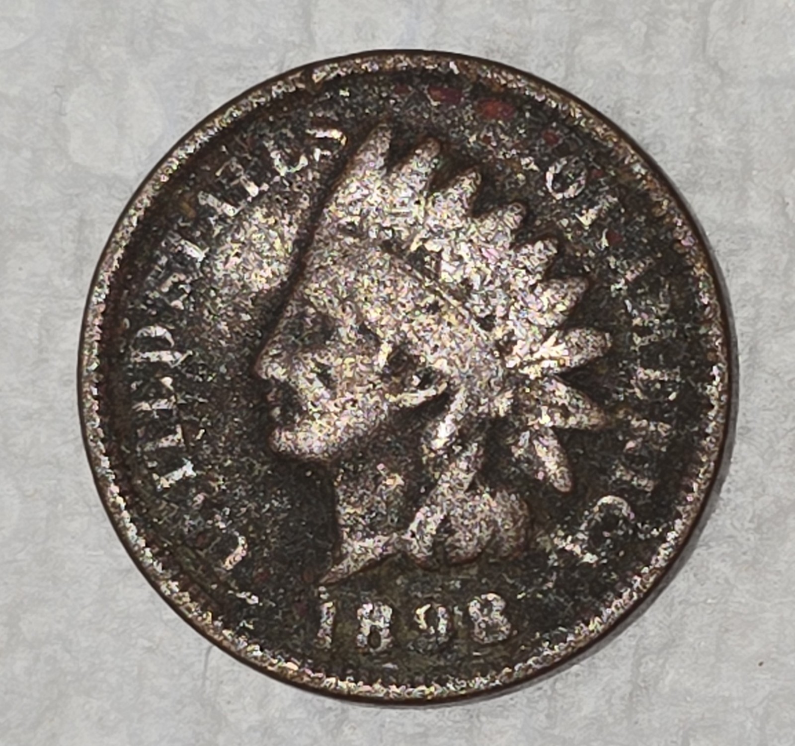 1898 P Indian Head Penny Cent Ungraded  Circulated Uncertified