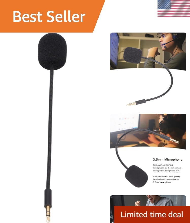 Universal 3.5mm Gaming Microphone - Clear Audio for Headsets and Controllers