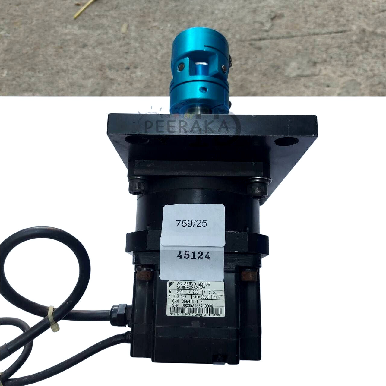 SGMP-02A3G26 Servo MOTOR YASKAWA, Tested, Free fast ship