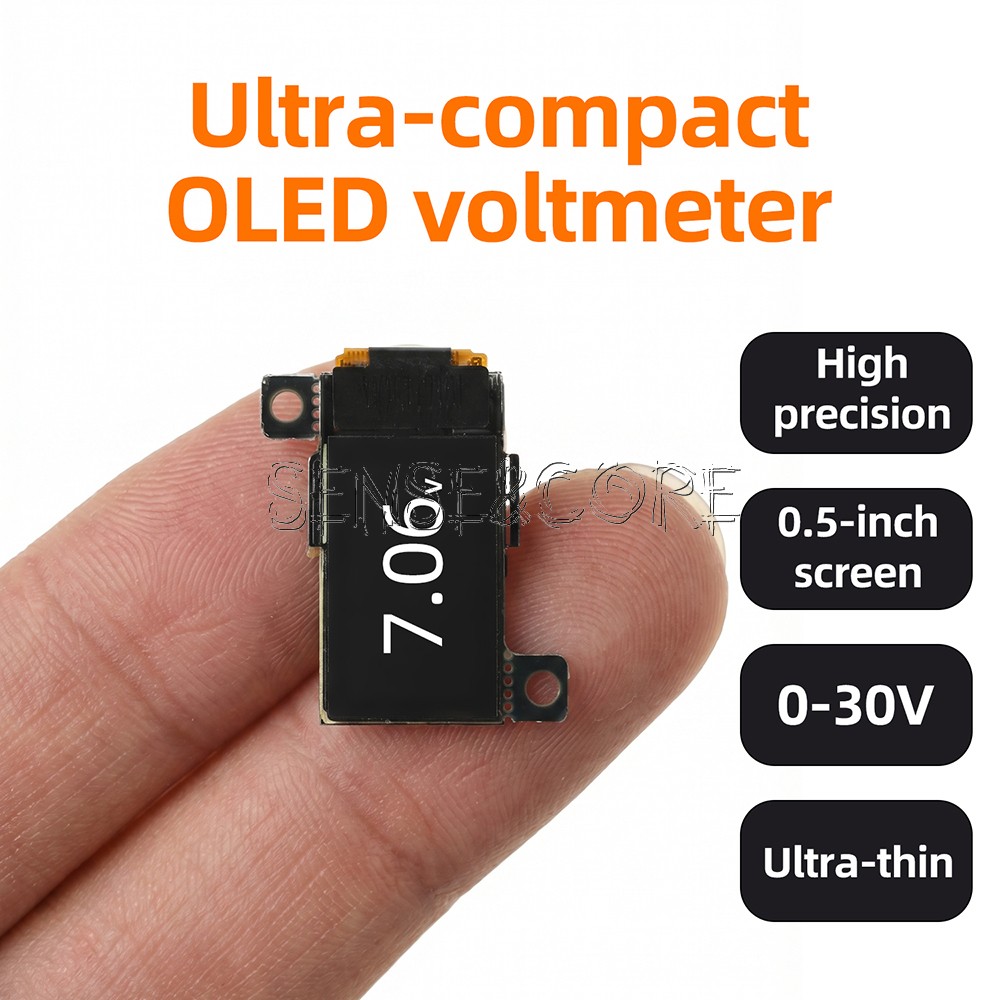 DC 0-30V Digital Voltmeter 0.5-inch OLED Ultra-Slim Mini Embedded Voltage Gauge