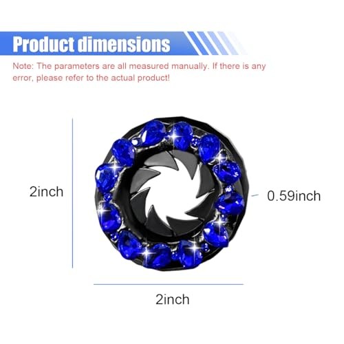 Bling Crystal Car Push Start Button Cover, Shiny Rhinestone Auto Engine Blue