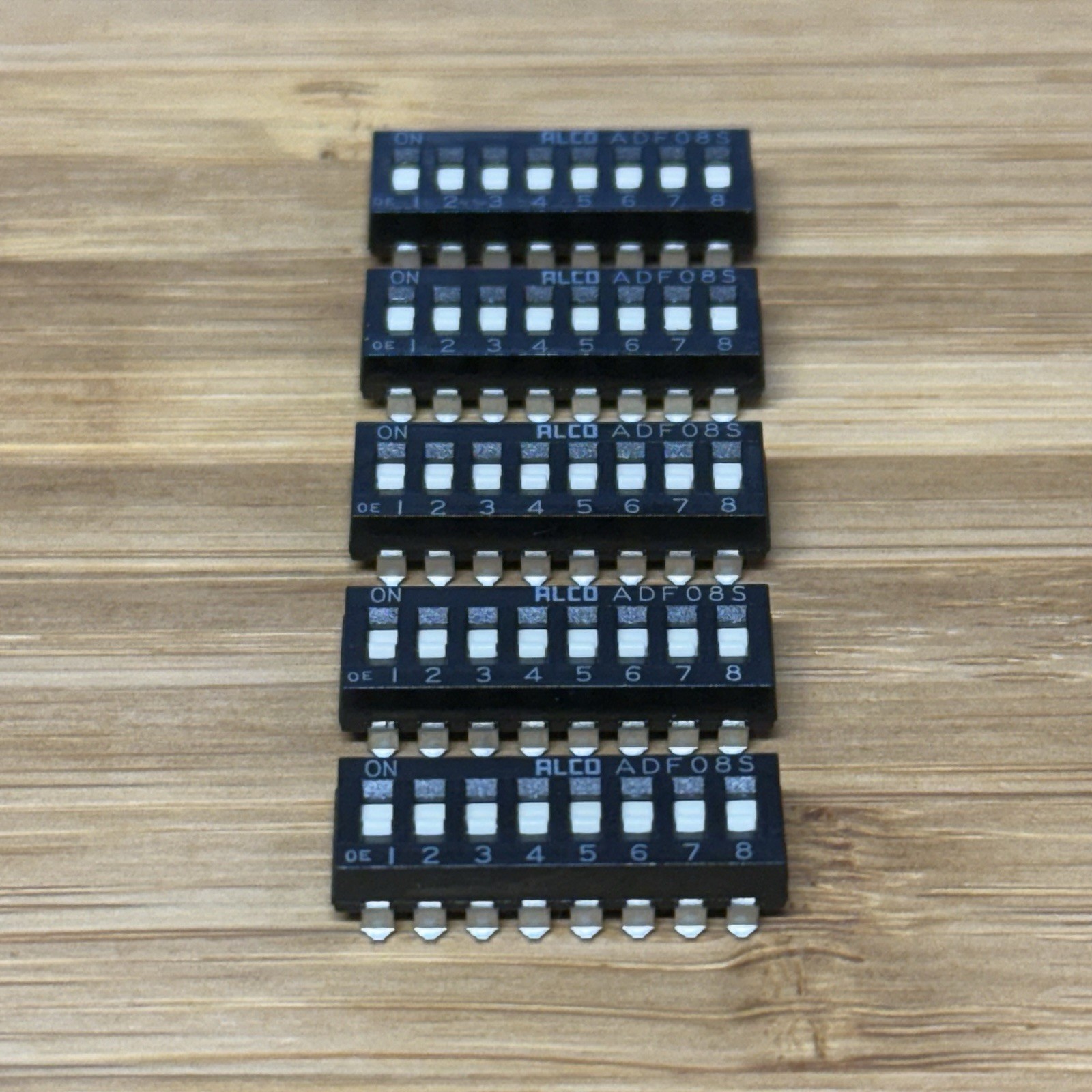 ALCO 8 Position DIP Switch SMD (5 Piece Lot) Flush Slide Switch NOS