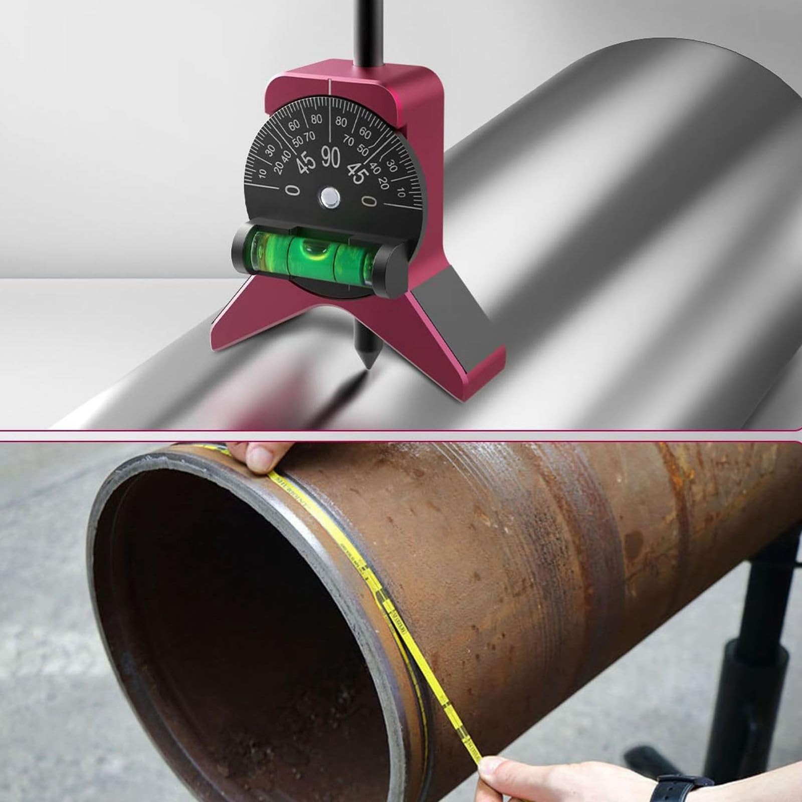 Pipe Center Finder, Pipefitter Tools with Magnetic Centering Head,...