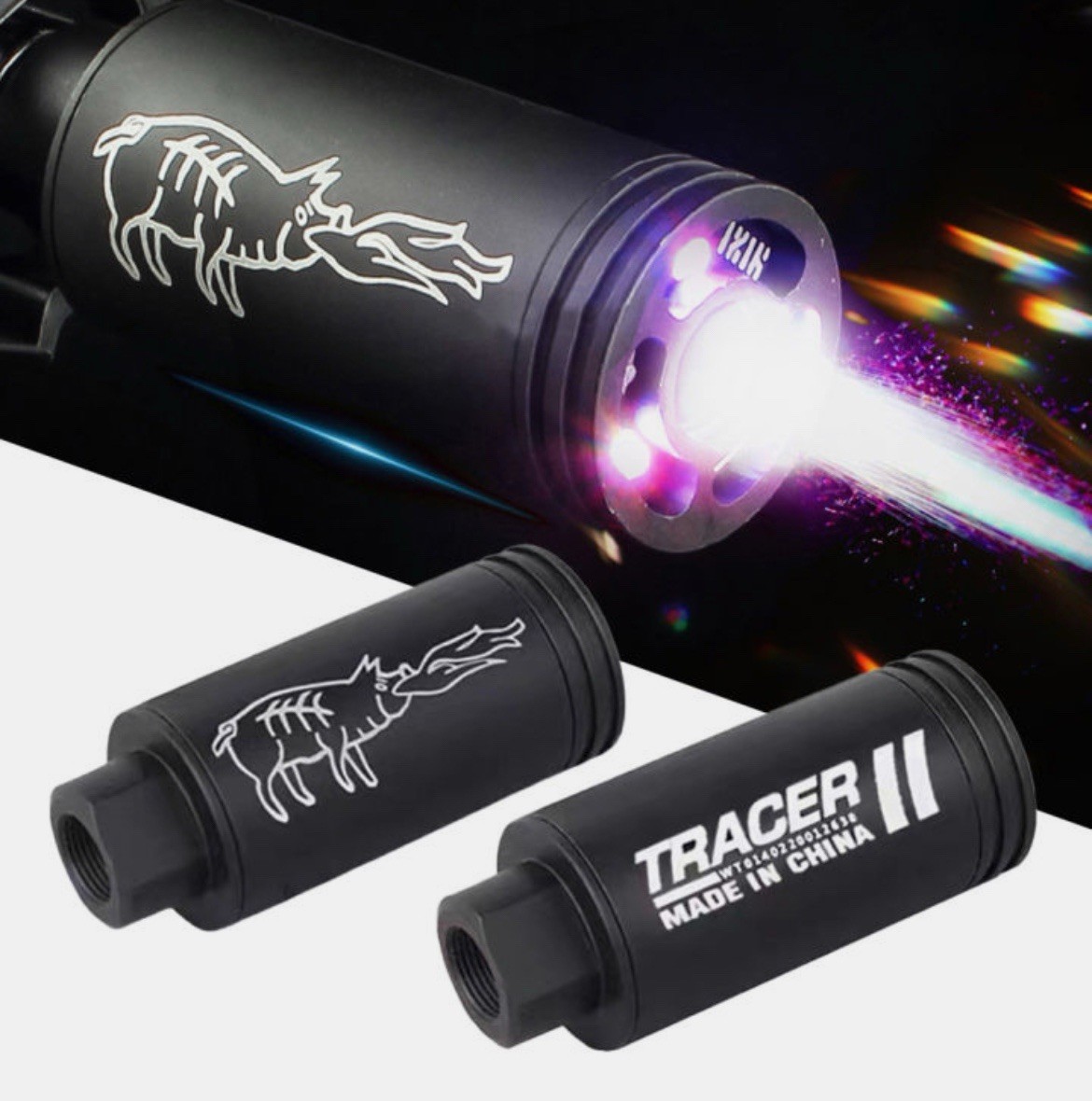14mm CCW Compact Airsoft/gel Blaster Multi Color Barrel Flash Unit Attachment
