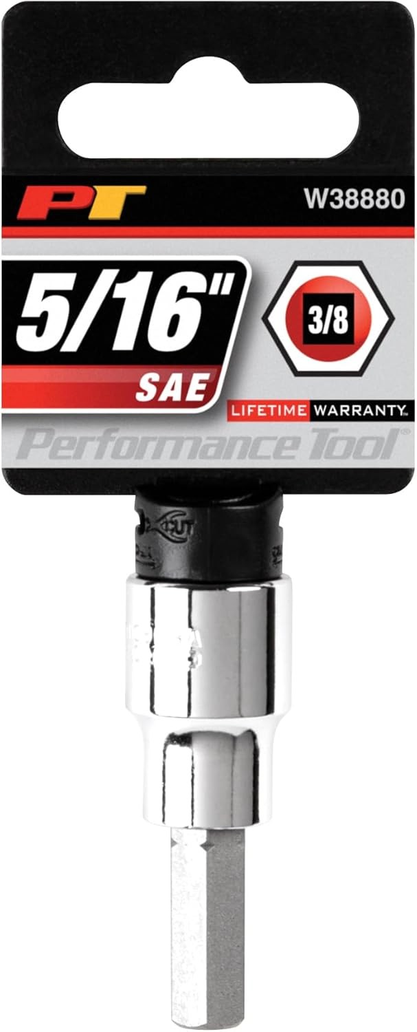 Performance Tool W38880 3/8-Inch Drive 3/8" Dr 5/16" Hex Bit Socket