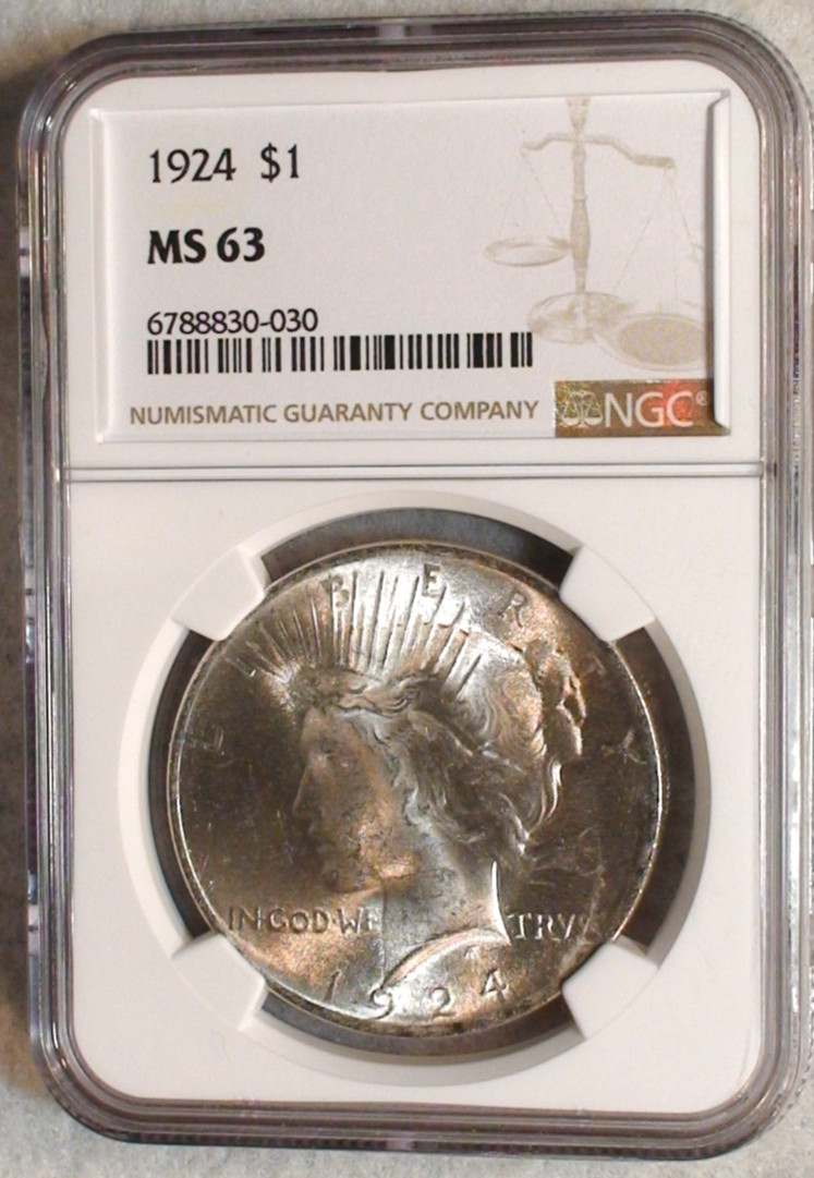1924 P Peace Dollar NGC MS63 UNCIRCULATED $1 Coin BUY IT NOW!