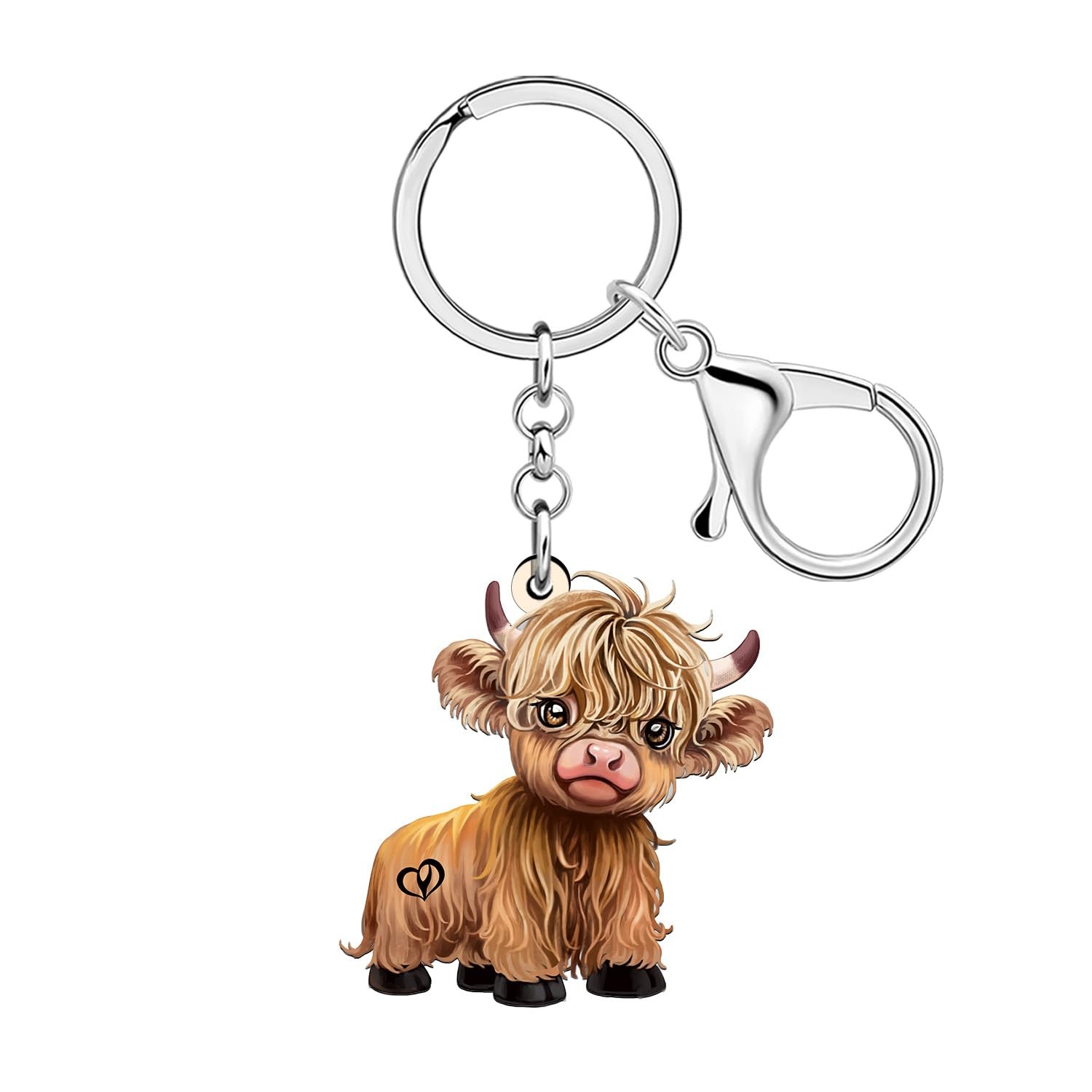 Highland Cow Gifts Acrylic Highlander Cow Keychain Accessories Hyland Cows Gi...