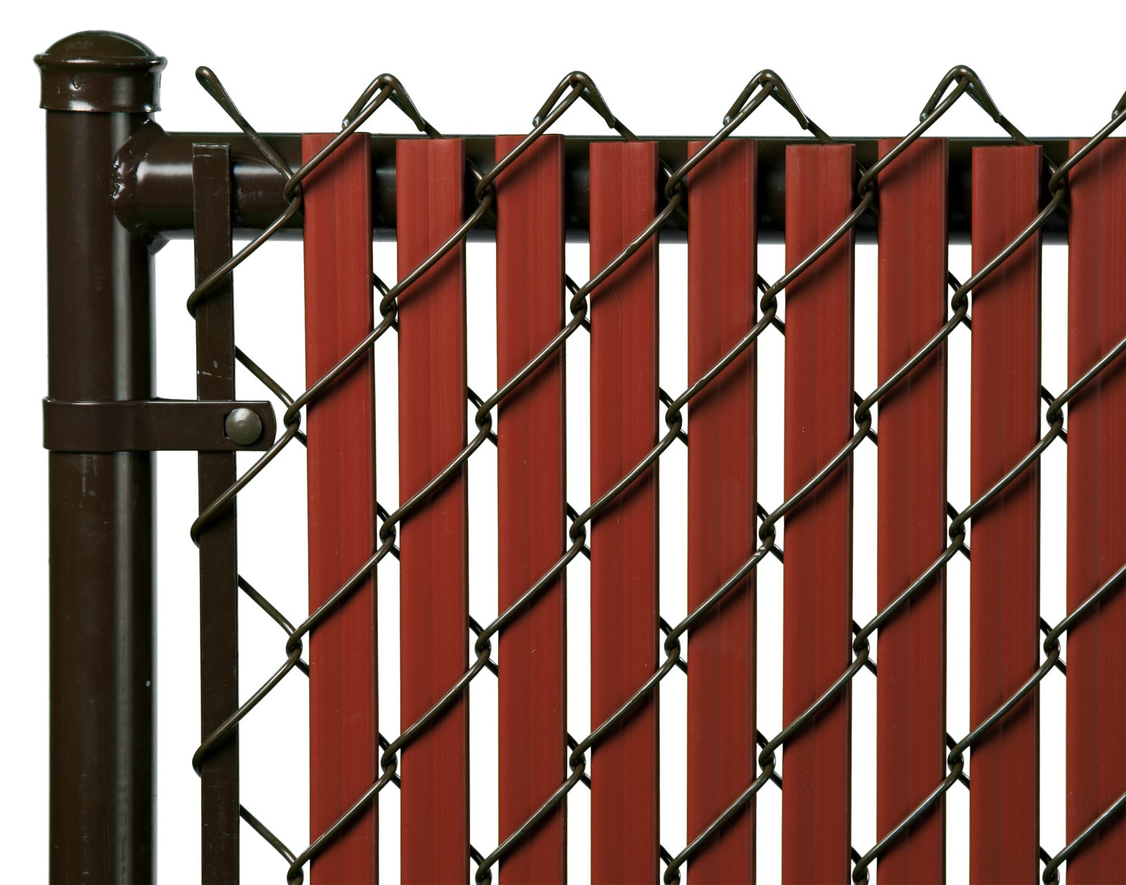 Chain Link Redwood Double Wall Tube™ Privacy Slat For 6' High Fence Bottom Lock
