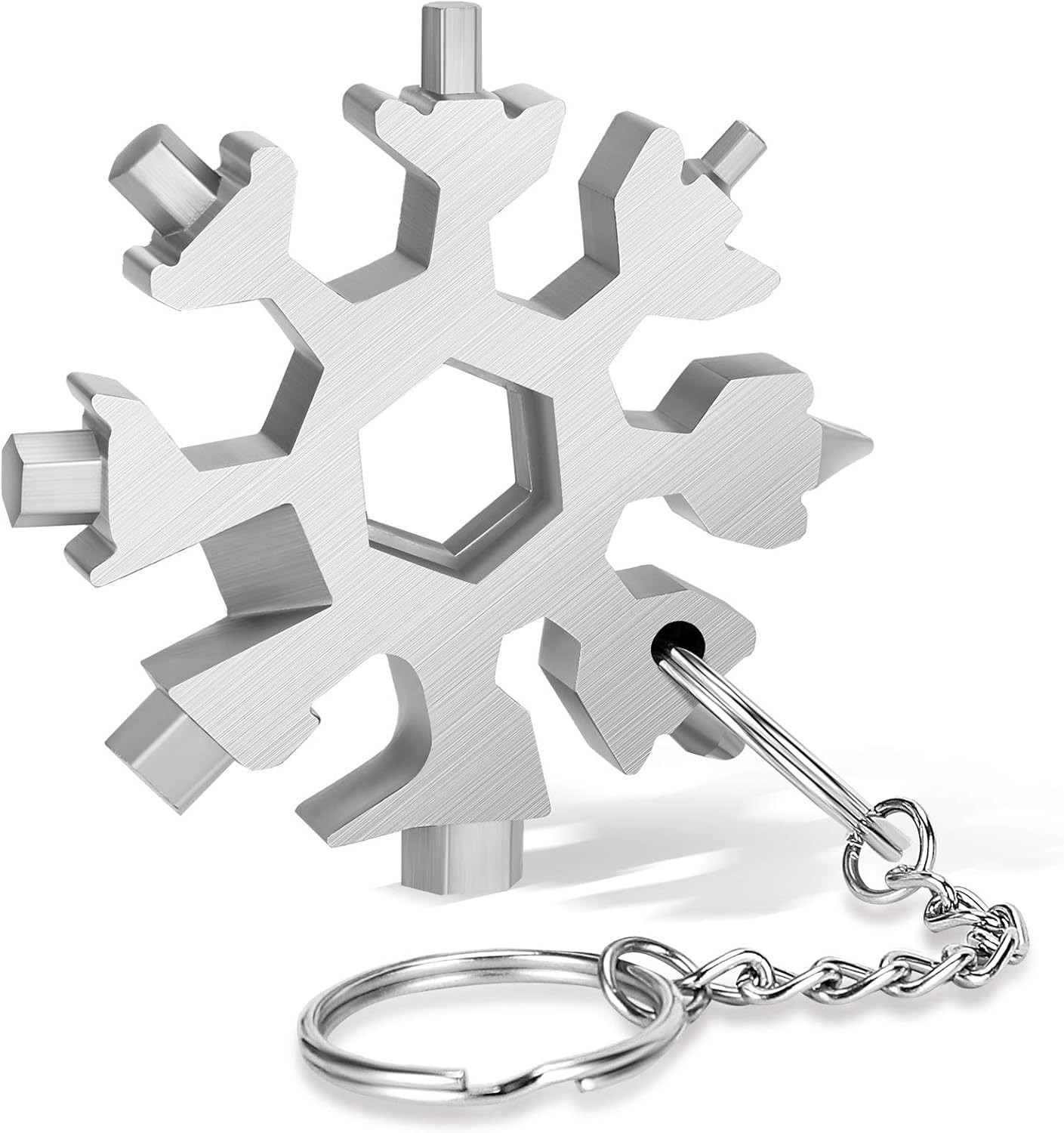 DOOGAXOO 18-in-1 Snowflake Multi Tool,Function Stainless Steel Sliver, Sliver
