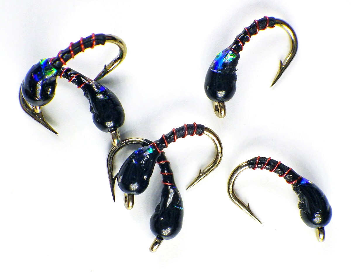 Mirage Midge Tungsten Nymphs Black Red - Premium Trout Fly Fishing Flies