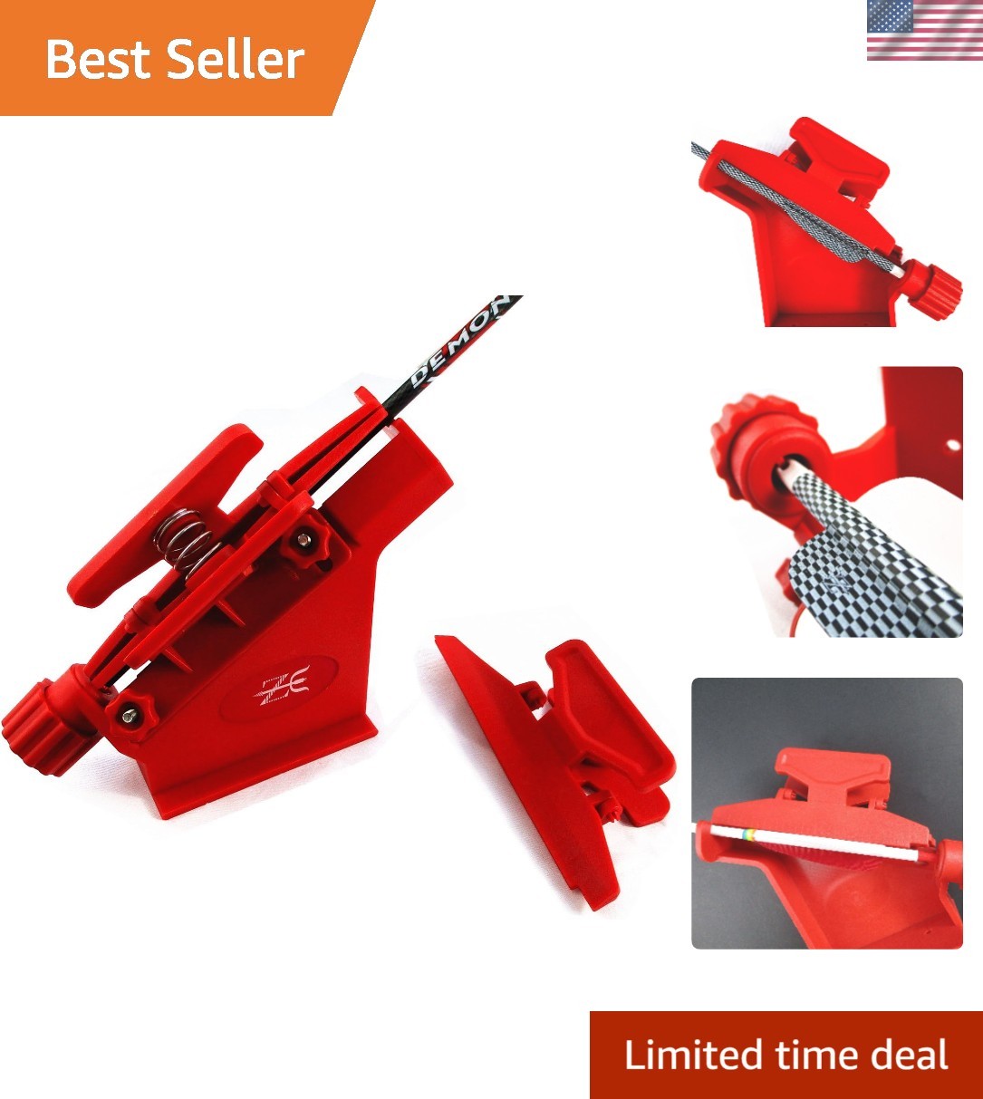 Adjustable Fletching Jig for Precision Arrow Customization - Red