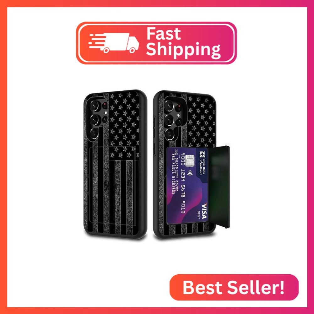 Designed for Galaxy S25 Ultra Card Holder Credit Card Wallets Case,Dual Layer Hy