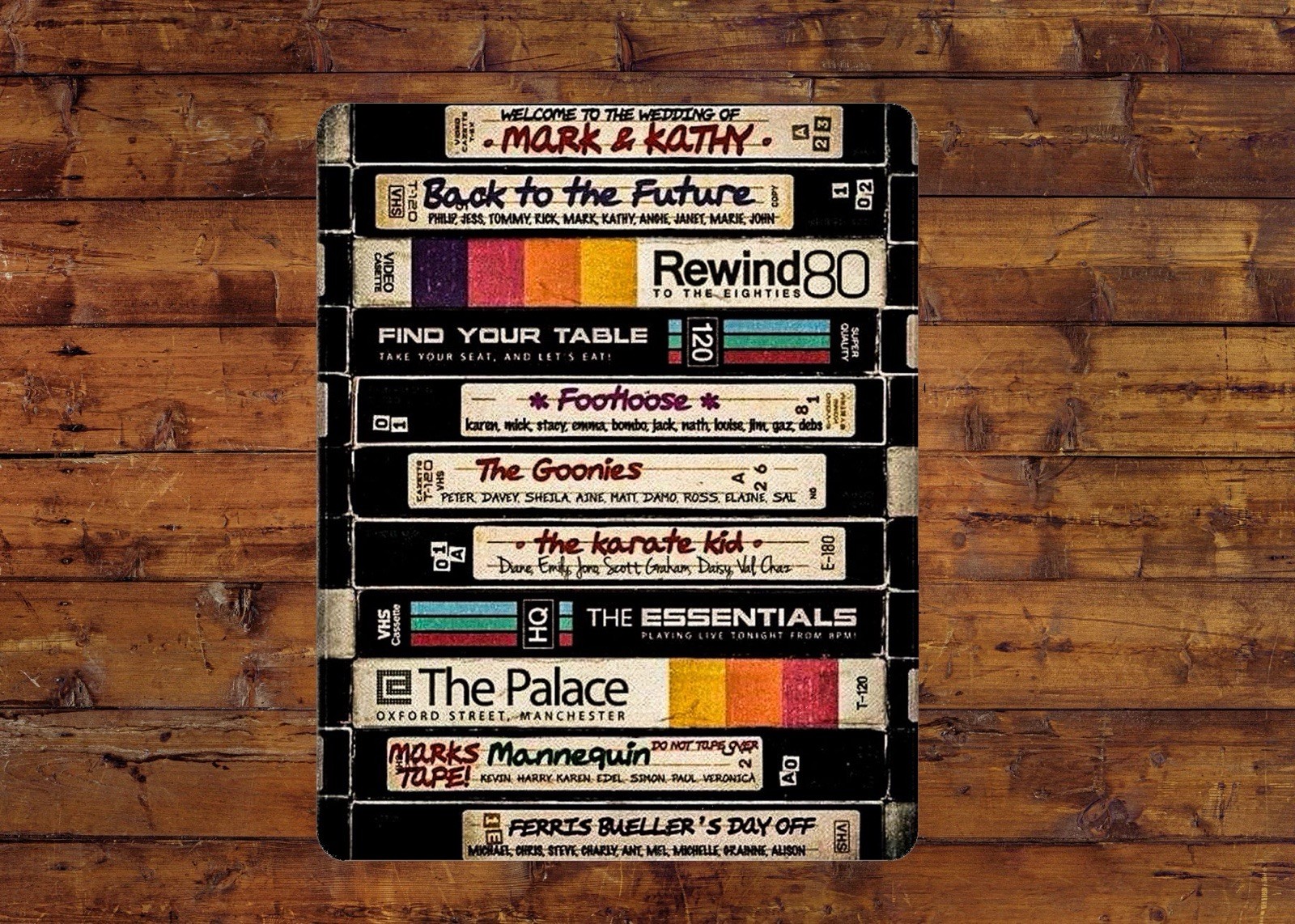 VHS Tapes 8X10 Metal Sign Wall Art Garage Game Room Fan Gift Poster Door Bar