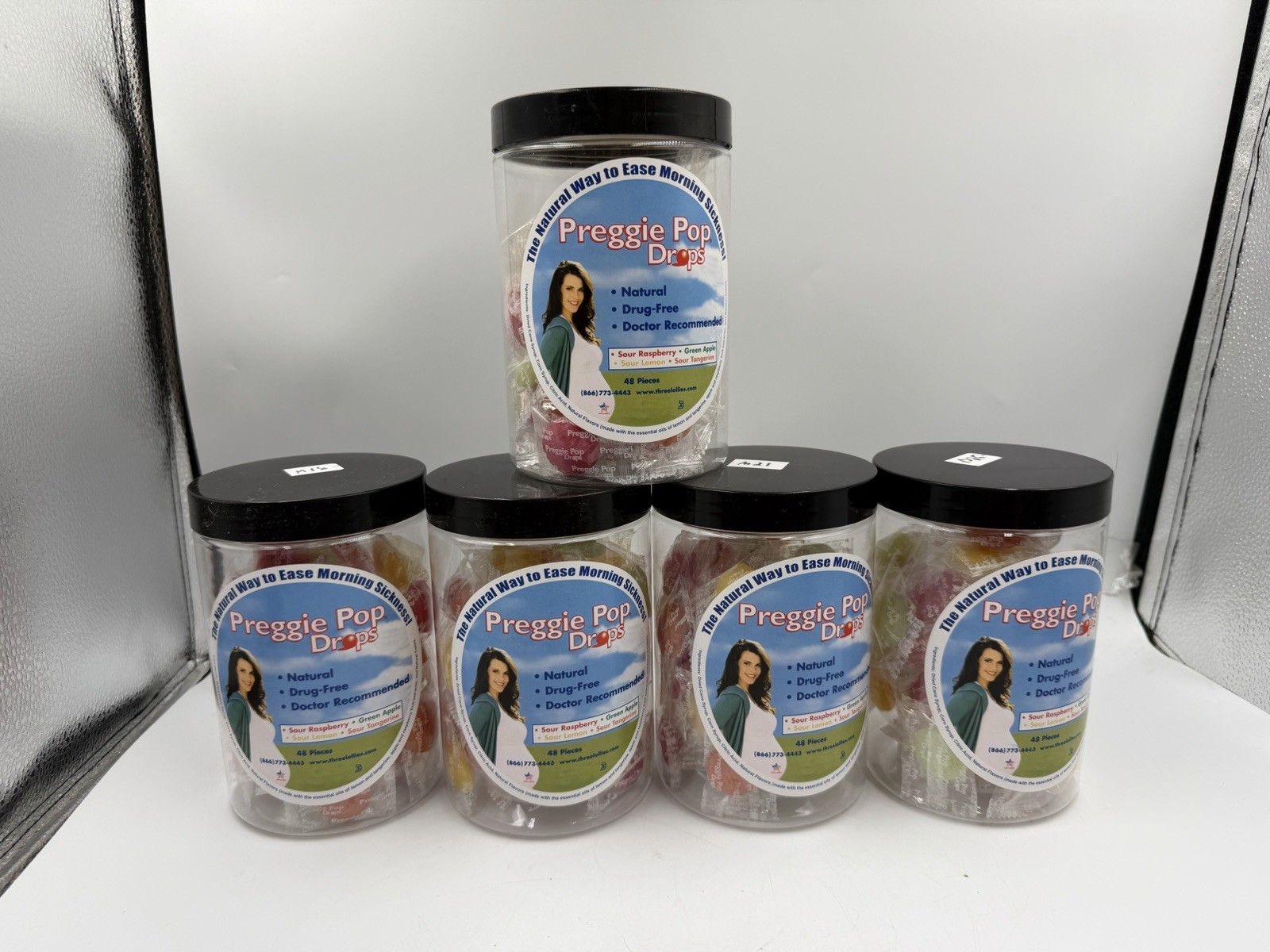 5 Preggie Pop Drops For Morning Sickness  Assorted Sour Flavors 48 Pc X5=240 CTs