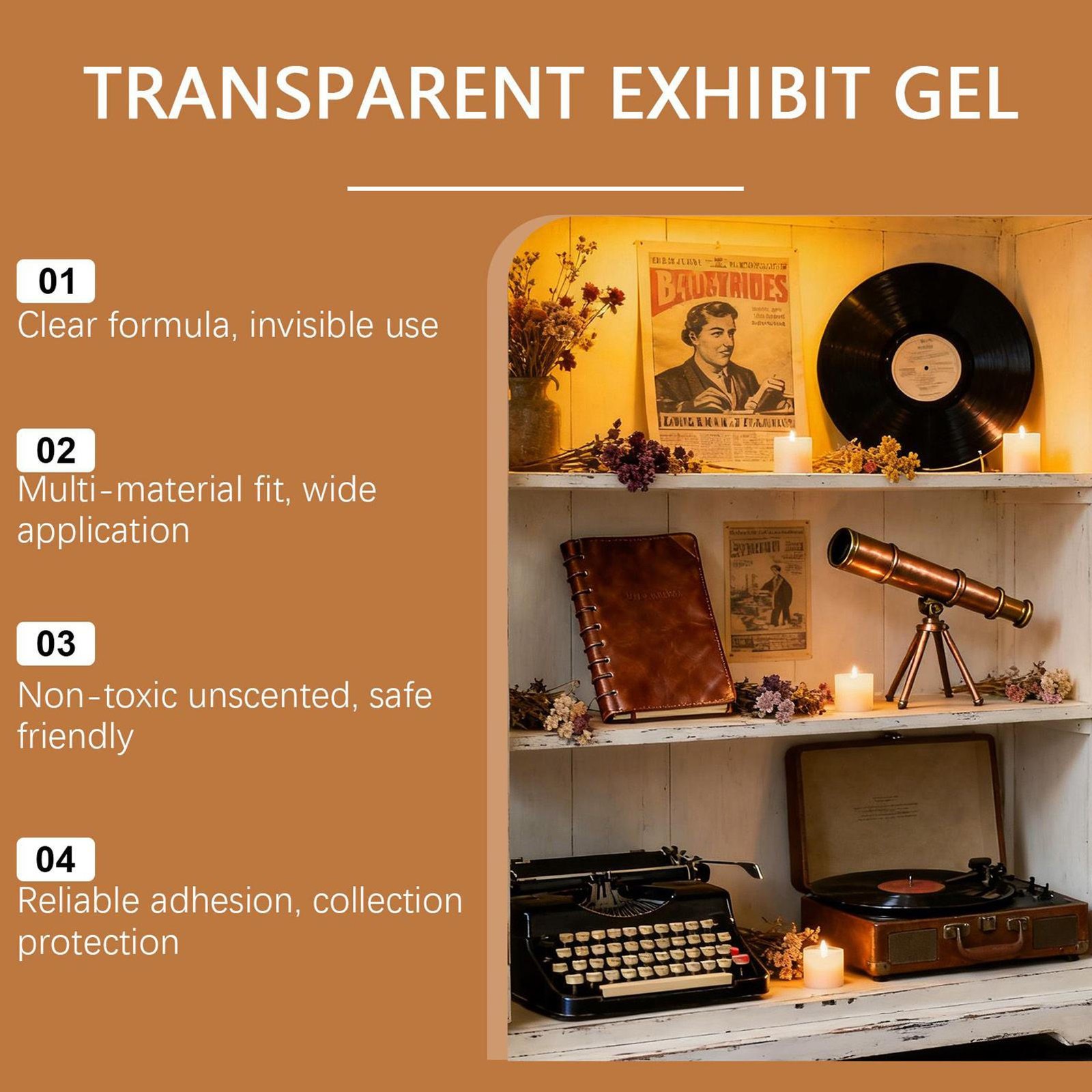 Museum Gel Removable Clear Portable Museum Putty Collection Artifacts