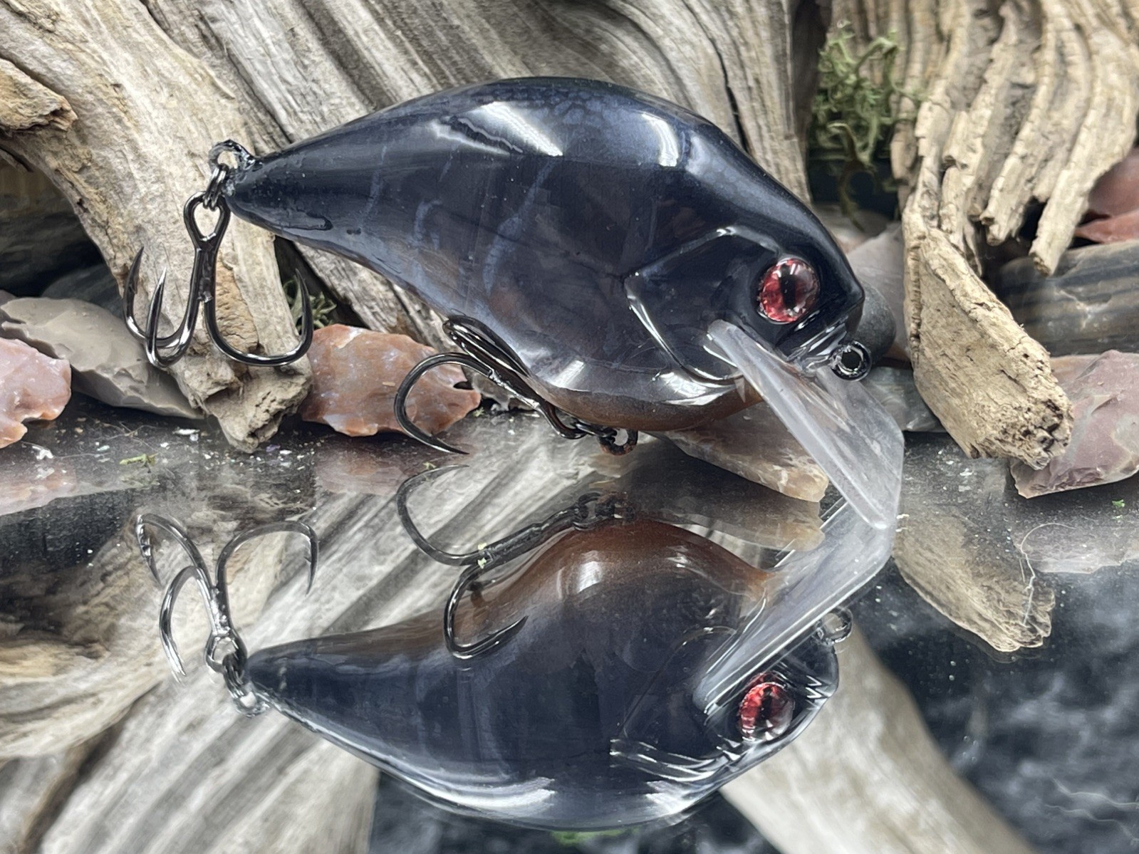 2.95” .59oz Mega S-Crank Style Crankbait  “Dark Passenger Crawdad”