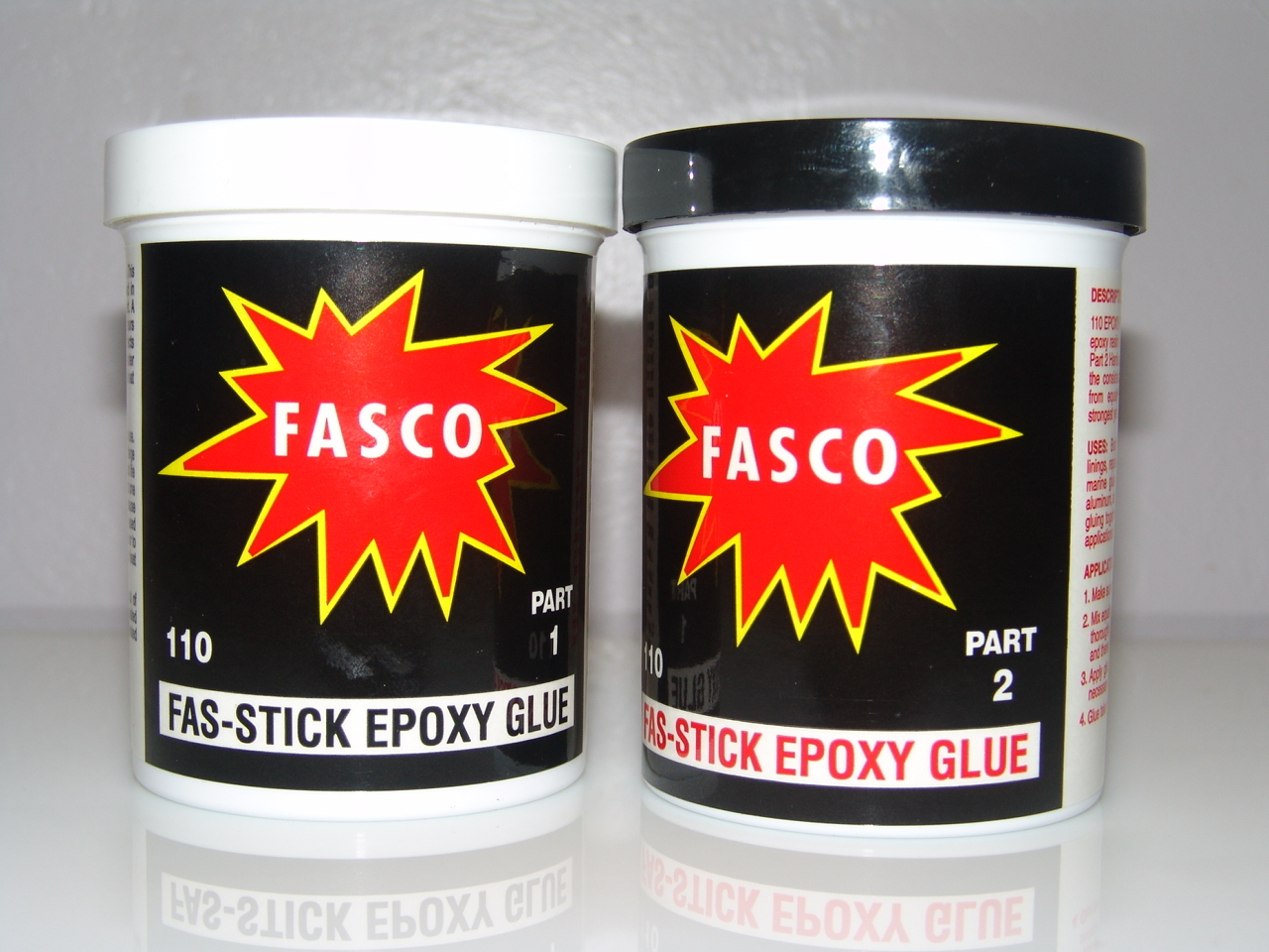 FASCO 110 EPOXY GLUE, 2 parts, 1 quart kit makes 32oz of EPOXY GLUE