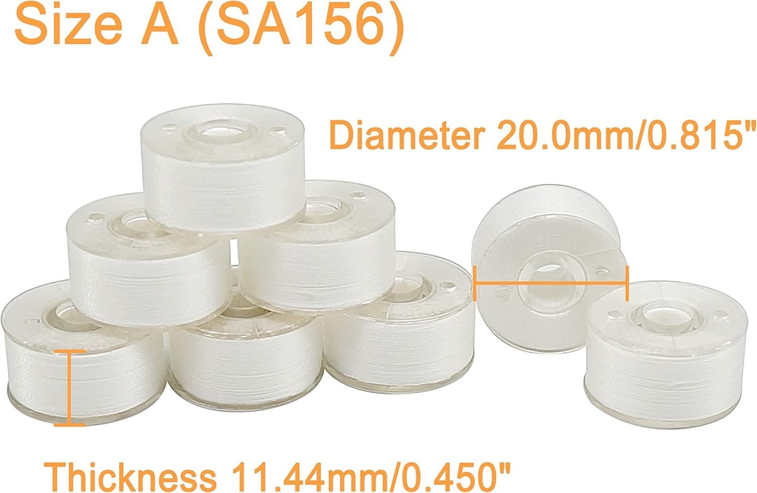Versatile 144pcs White Prewound Bobbin Thread Set for Embroidery Machines
