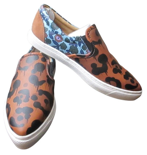 Coach WildBeast Nappa Women's Slip-On Sneakers Shoes 6M Brown/Mist (Turq) Q8807